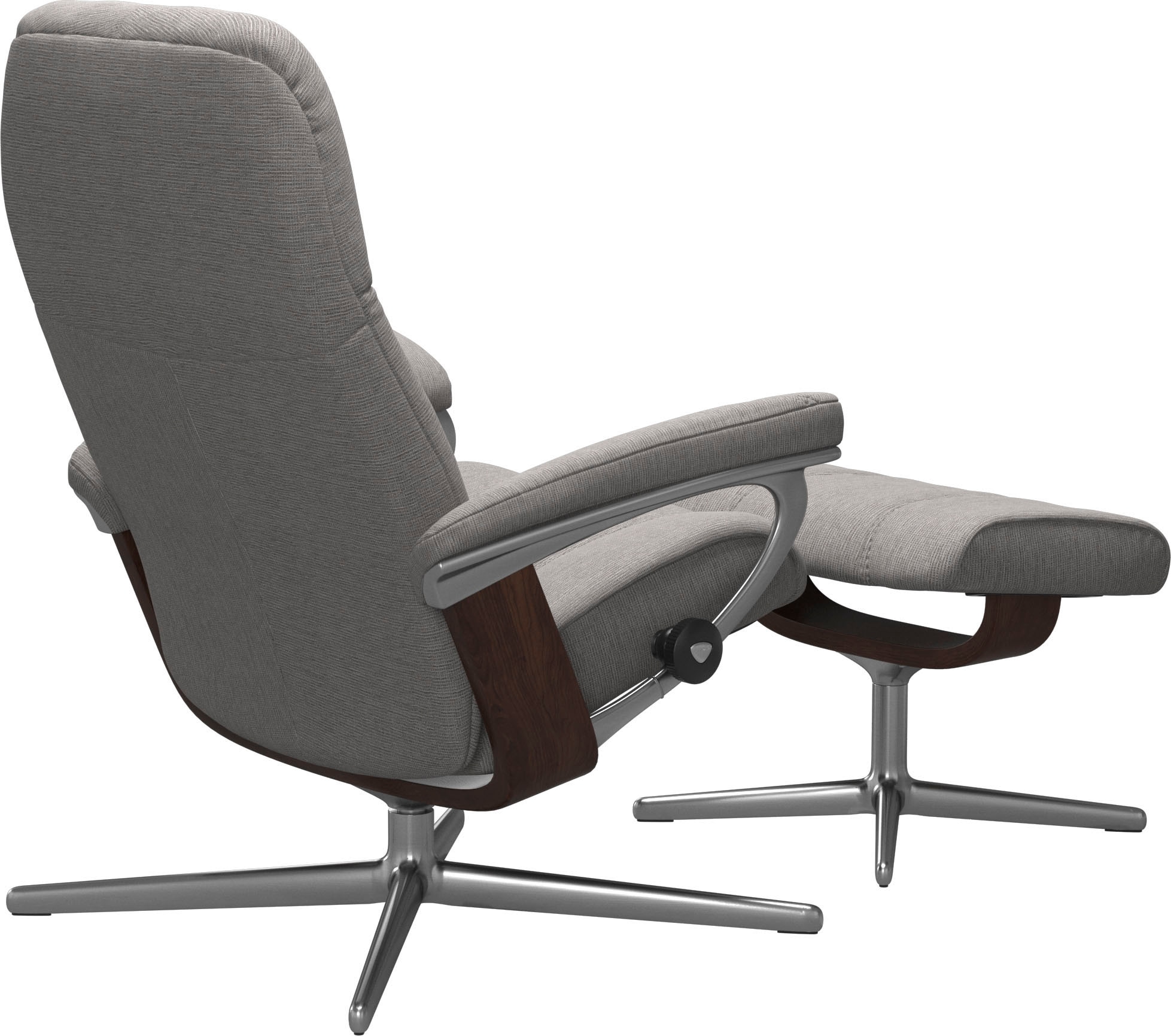 Stressless® Relaxsessel »Consul«, (Set, Relaxsessel mit Hocker), mit Hocker, mit Cross Base, Größe S, M & L, Holzakzent Braun