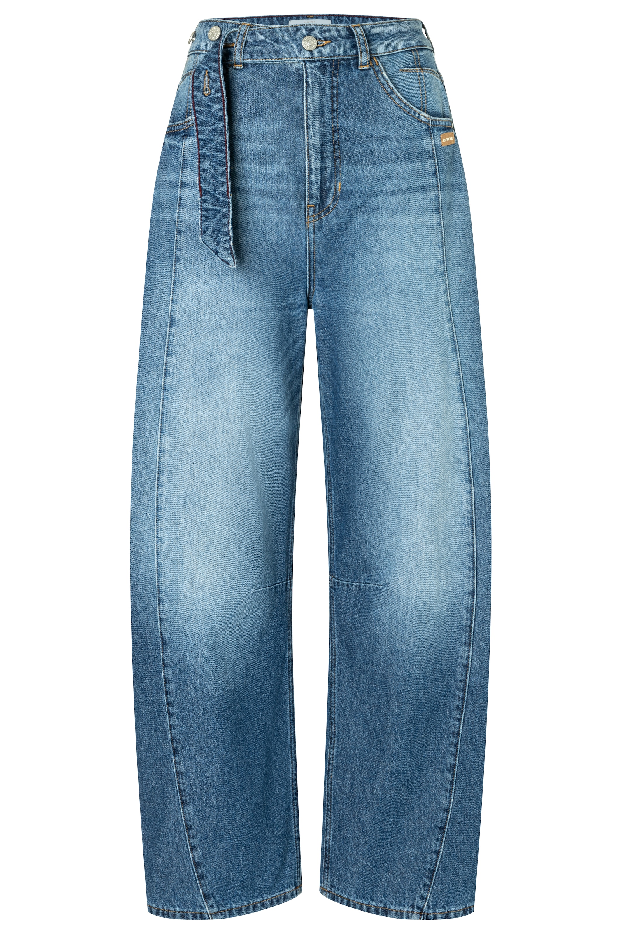 GANG Loose-fit-Jeans »94SARINA SEAM« mit Teilungsnaht vorn und Denim Gürtel zum Knöpfen