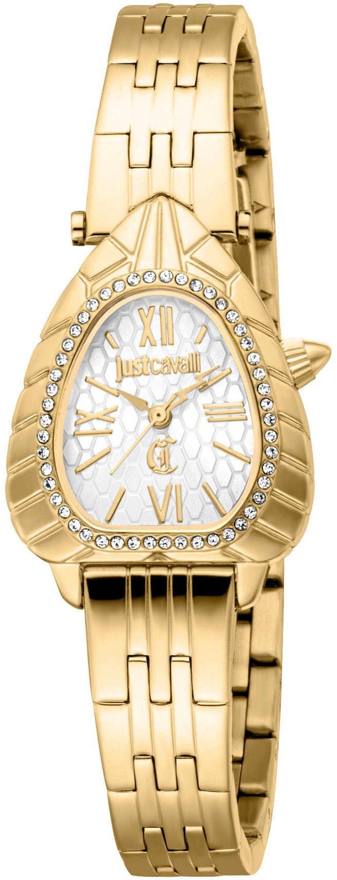 Just Cavalli Time Quarzuhr »Animalier«, Armbanduhr, Damenuhr, Edelstahlarmband, analog, Kristallsteine