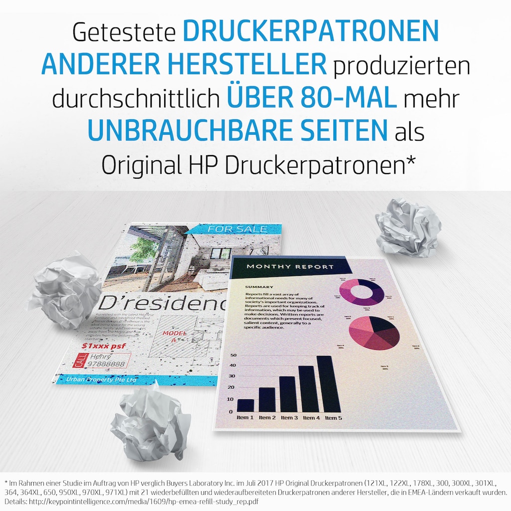 HP Nachfülltinte »305 2er-Pack 6ZD17AE, Cyan/Magenta/Gelb/Schwarz«, für HP, (Packung, 2 St.), Instant Ink, Druckerpatrone original, Kombi