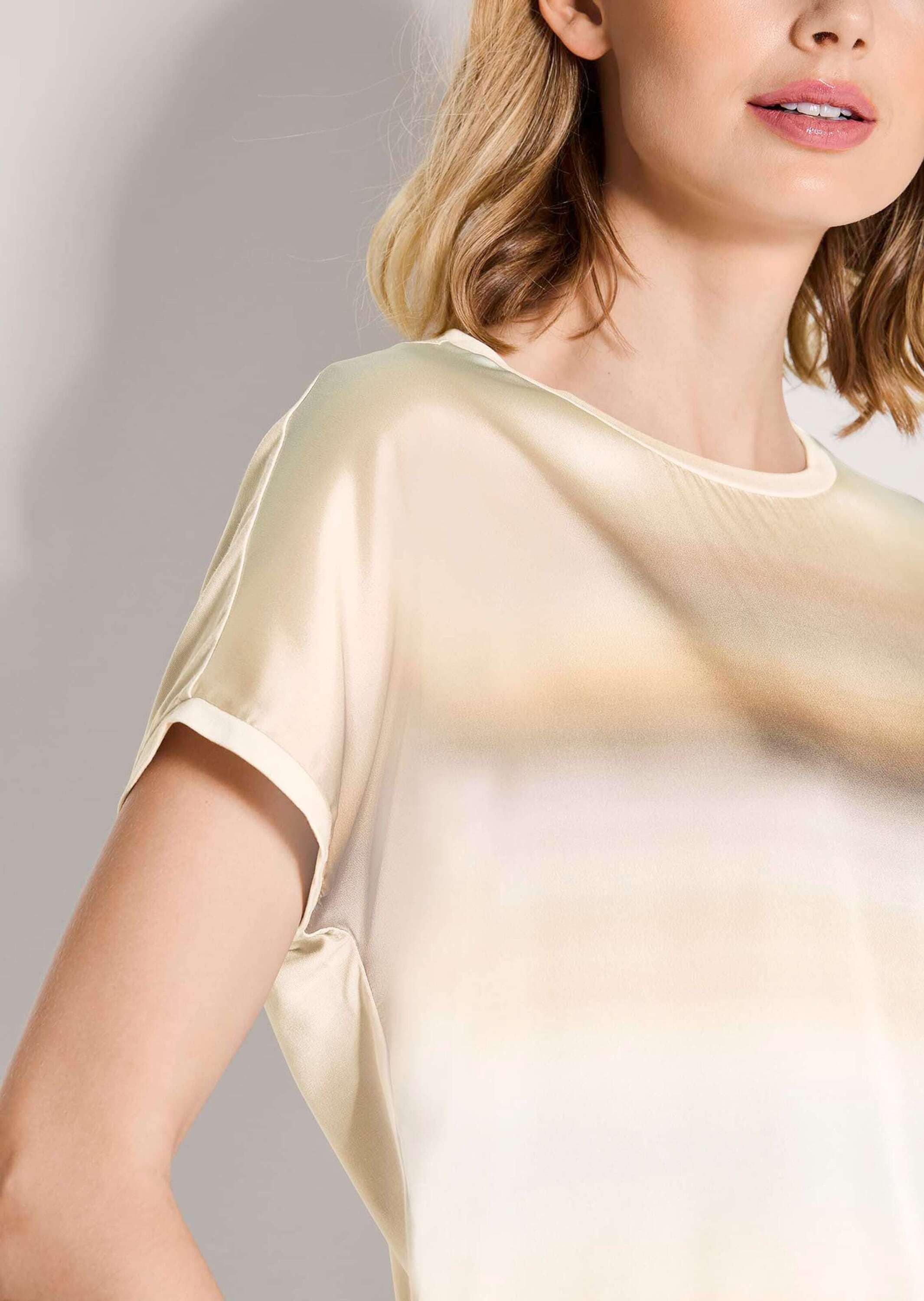 MADELEINE Kurzarmshirt »Jerseyshirt Elegantes Blusenshirt mit Streifenmuster« Edler Farbverlauf