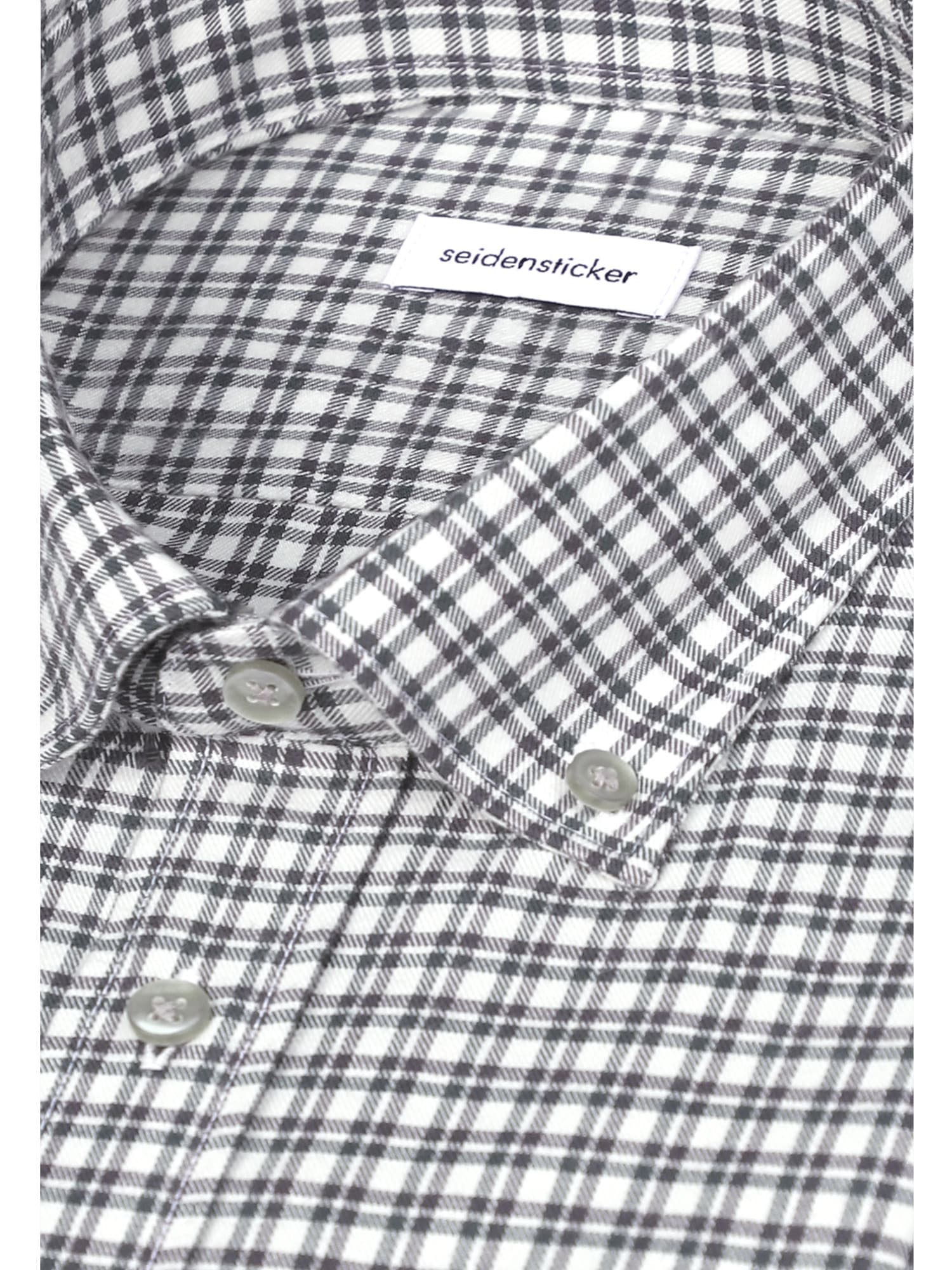 seidensticker Flanellhemd »Schwarze Rose« Slim 1/1 Button-Down-Kragen Karo