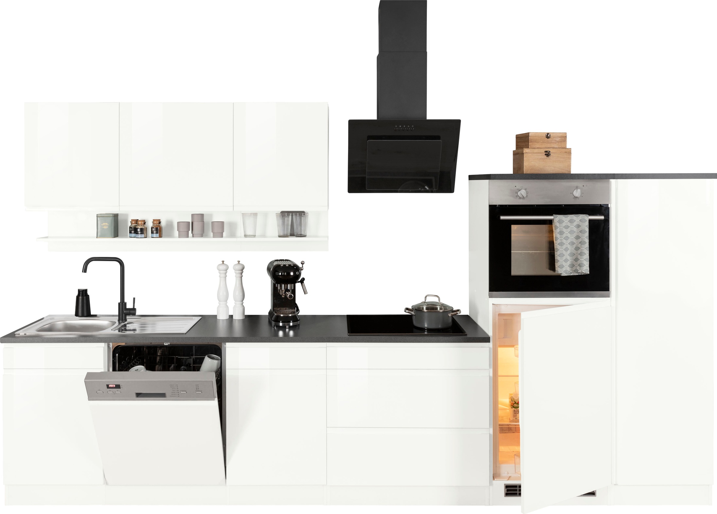 KOCHSTATION Küchenzeile »KS-Virginia«, Breite 350 cm, ohne E-Geräte
