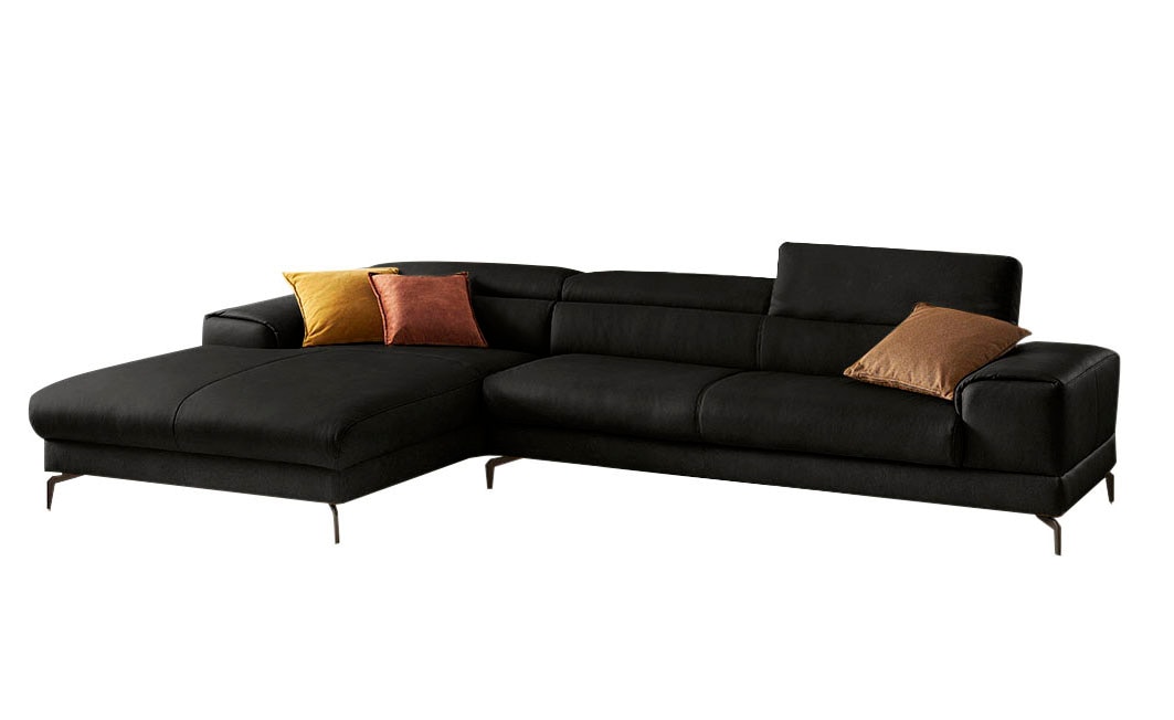 W.SCHILLIG Ecksofa »piedroo, Designsofa mit tollem Sitzkomfort, bequem und elegant, L-Form«, Kopfteilverstellung, wahlweise mit Sitztiefenverstellung, Breite 343cm