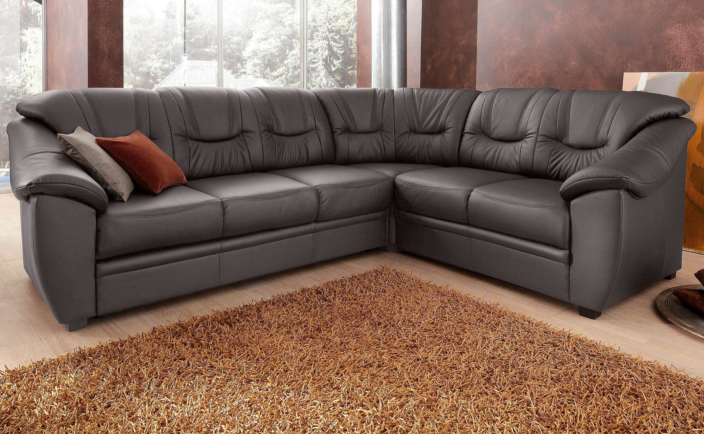 sit&more Ecksofa "Savona L-Form, B: 262 cm" optional Bettfunktion, Federker günstig online kaufen