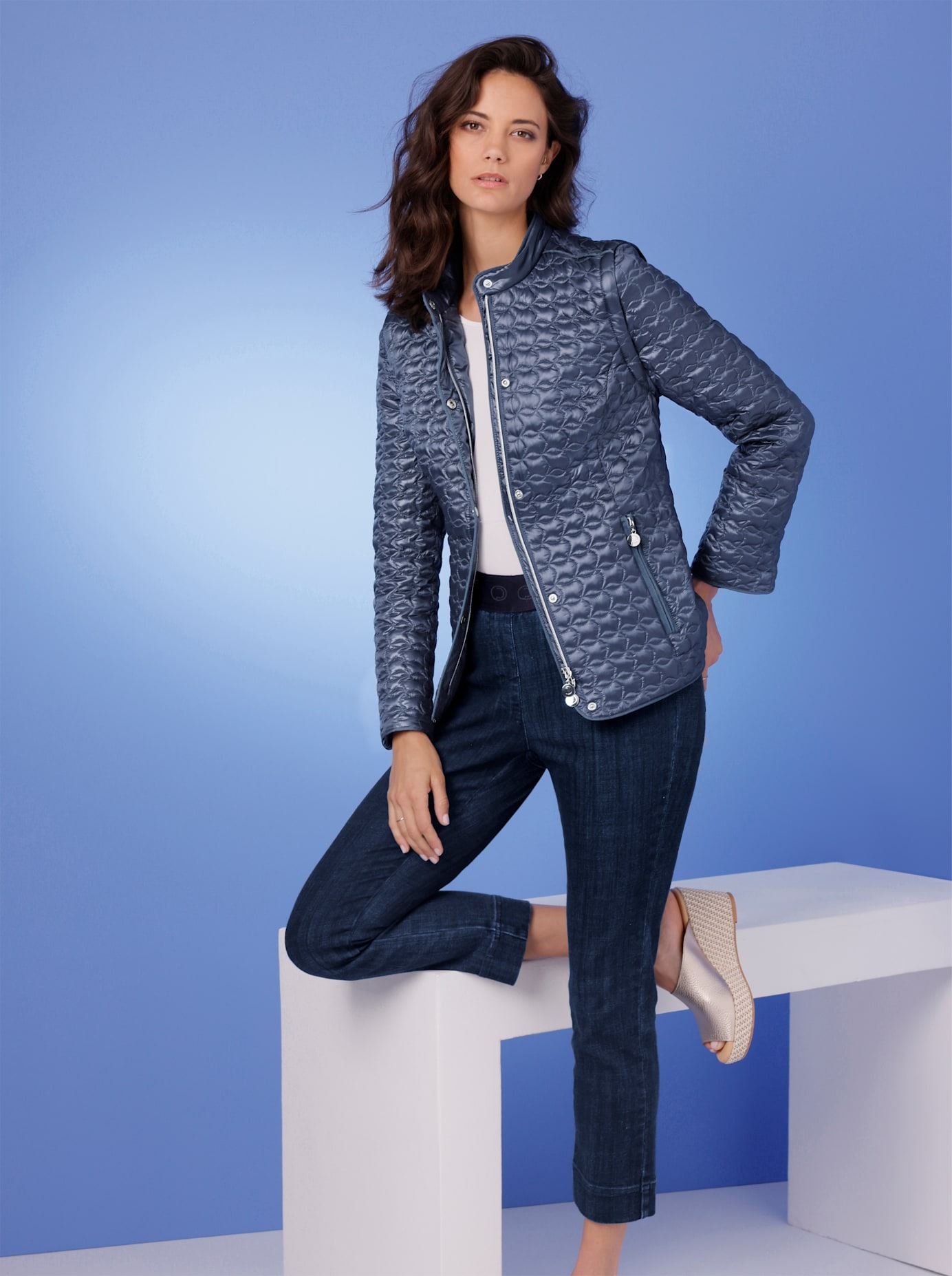 7/8-Jeans CREATION L PREMIUM, Damen, Gr. 50, Normalgrößen, dunkelblau, 63% Baumwolle, 22% Lyocell, 13% Polyester, 2% Elasthan, unifarben, 7/8-Länge, Jeans 3