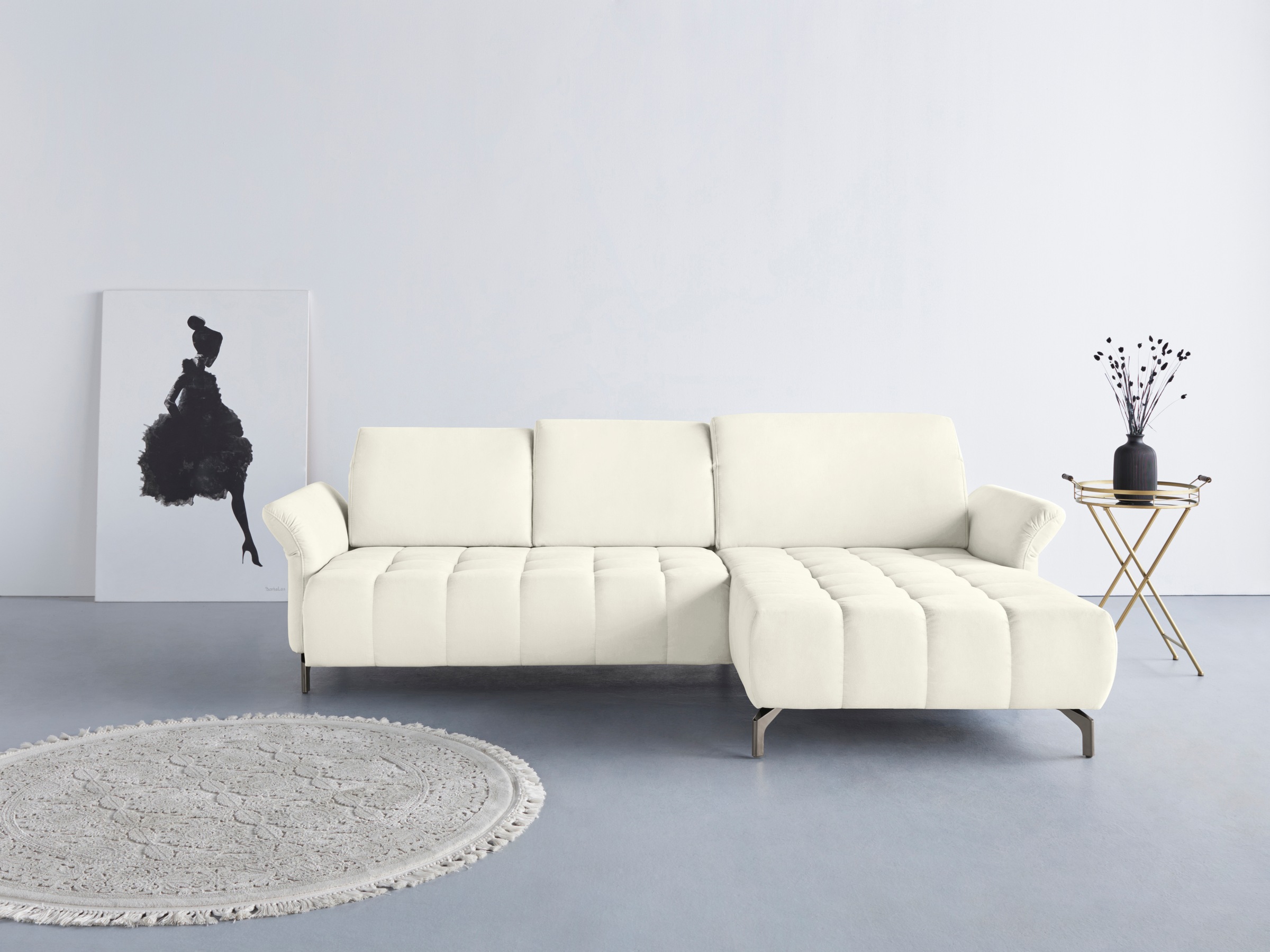 OTTO home Ecksofa "Fresh L-Form" Federkern, wahlweise Kopfteilverstellung und motorischer Vorziehsitz
