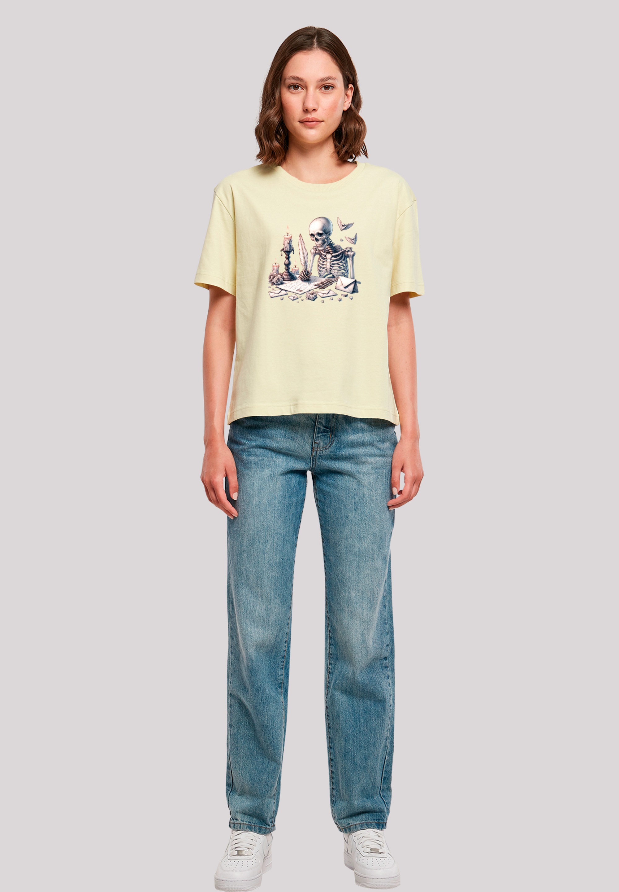 F4NT4STIC T-Shirt »Skelett Liebesbrief Valentinstag«, Premium Qualität