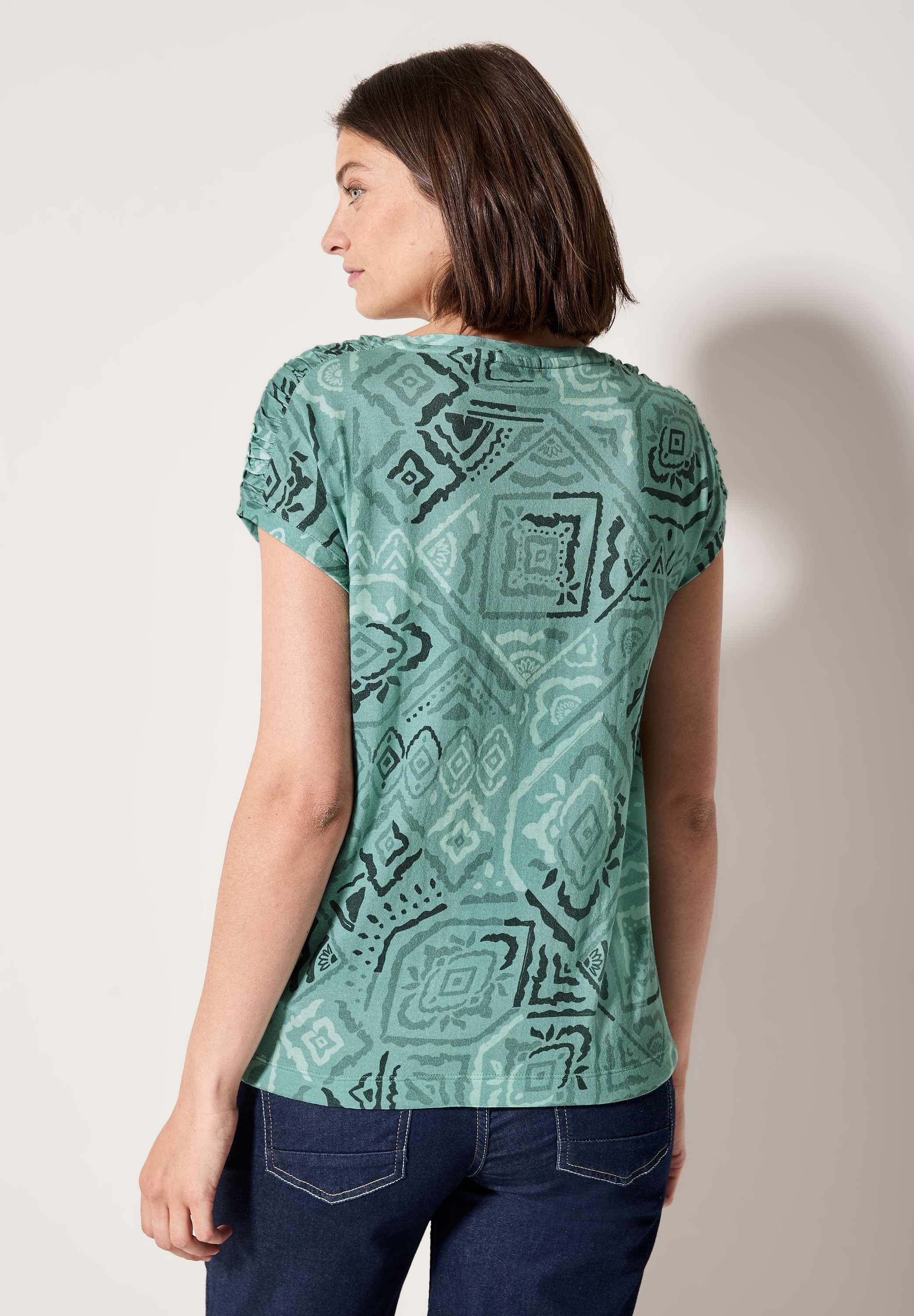 Cecil Print-Shirt, mit Tunnelzug am Saum