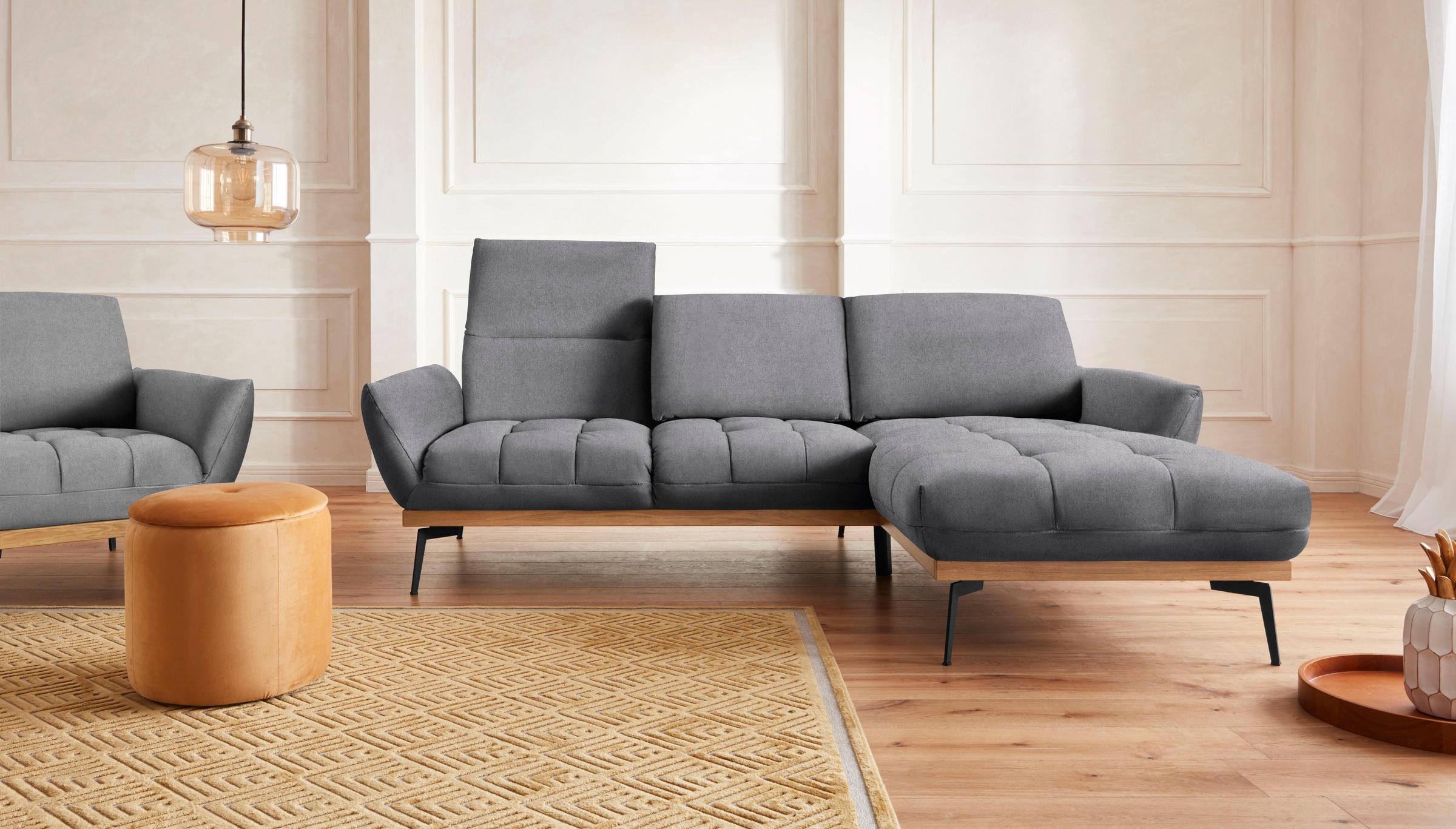 exxpo - sofa fashion Ecksofa »Palic, inkl. Rückenverstellung, bequem, elegant, Breite 245cm, L-Form«