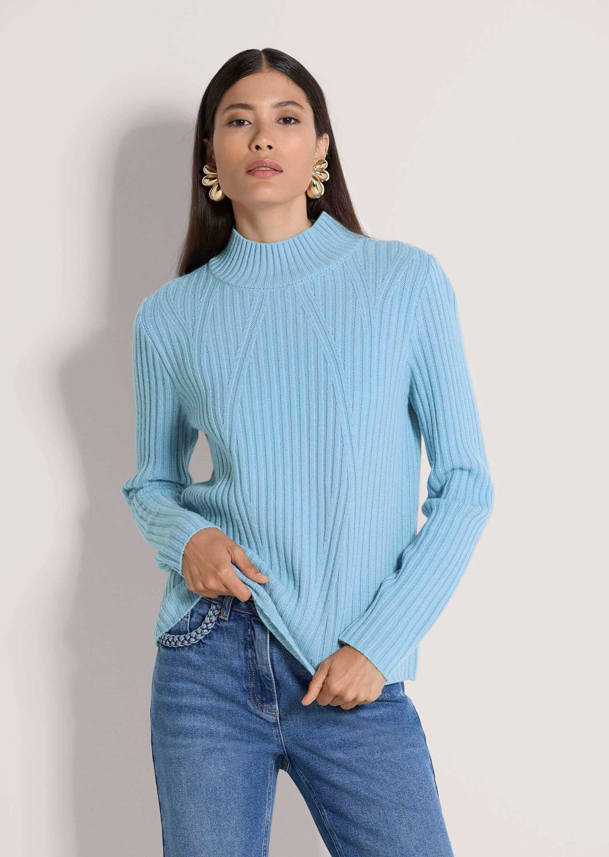 MADELEINE Stehkragenpullover »Schurwollpullover Winterpullover mit Stehkragen«