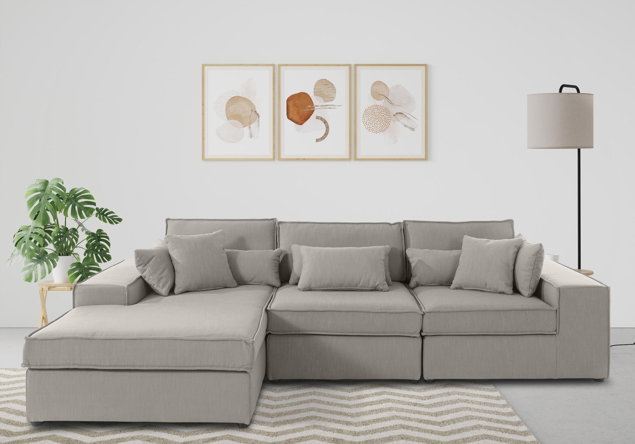 RAUM.ID Ecksofa "Florid L-Form", 3 Teile, bestehend aus Modulen, viele Bezu günstig online kaufen