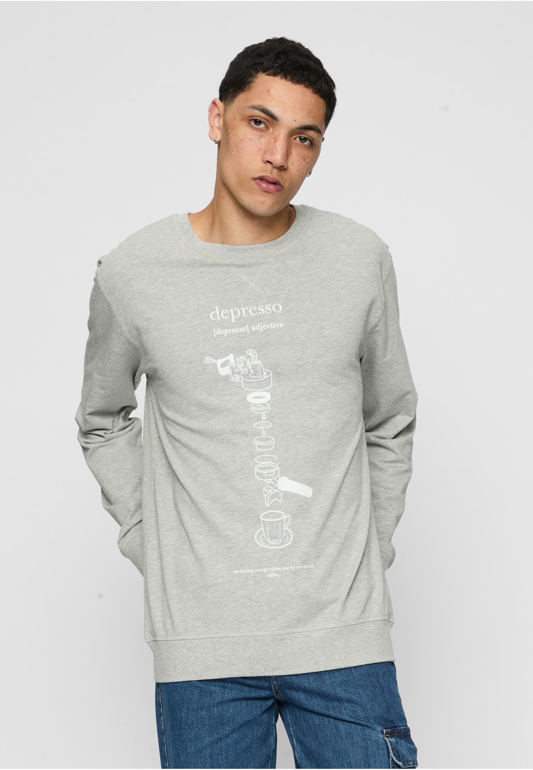 MisterTee Rundhalspullover »MisterTee Herren Depresso Crewneck«, (1 tlg.)