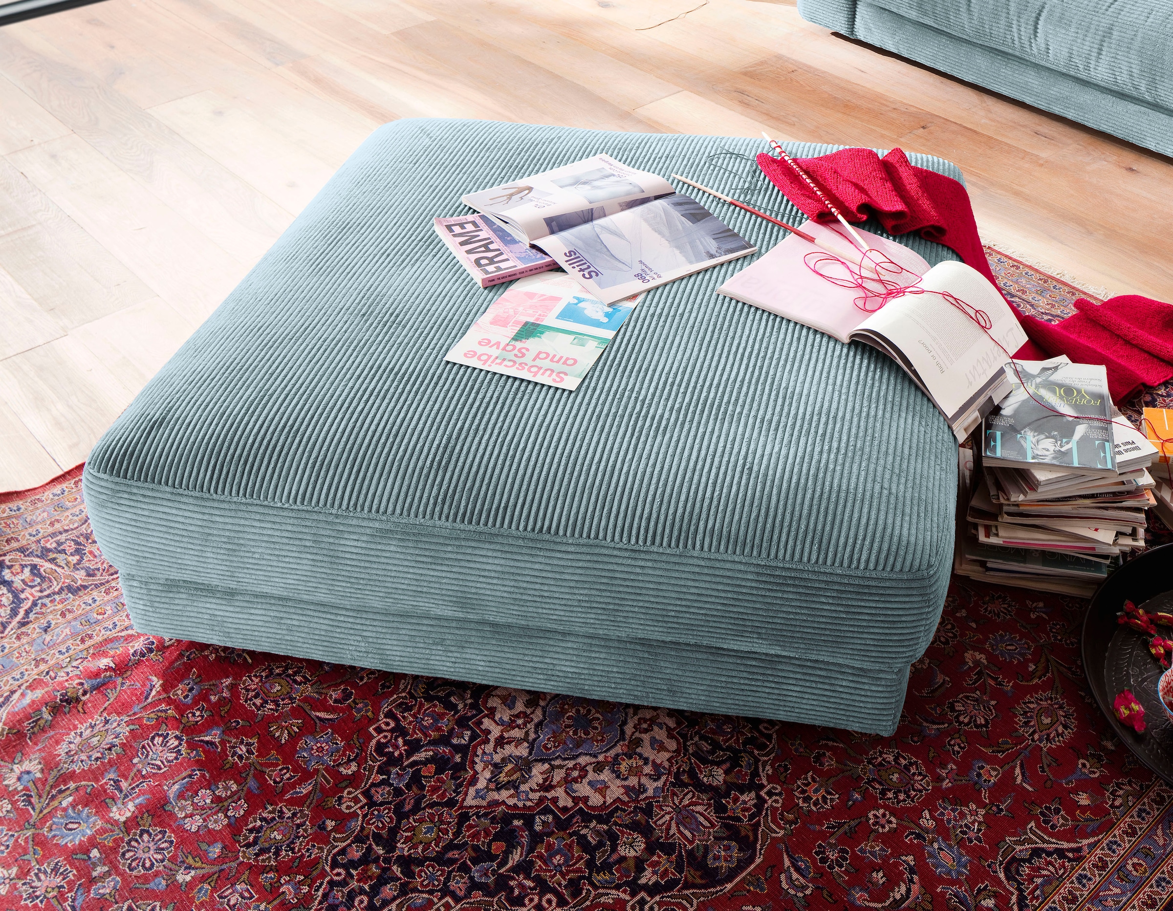 Home affaire Hocker "Enisa" passend zum "Enisa"-Sofa, Bezug in Cord günstig online kaufen