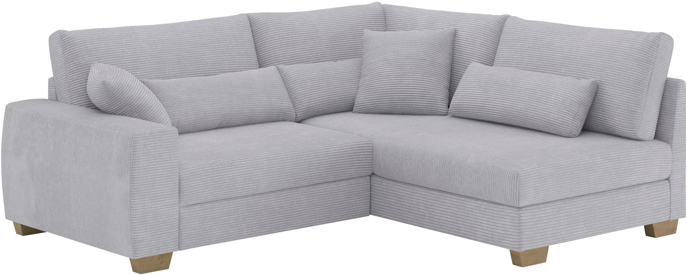Mr. Couch Ecksofa »Helena L-Form, bis 140 kg belastbar«, mit Taschenfederkern, wahlweise mit Bettfunktion
