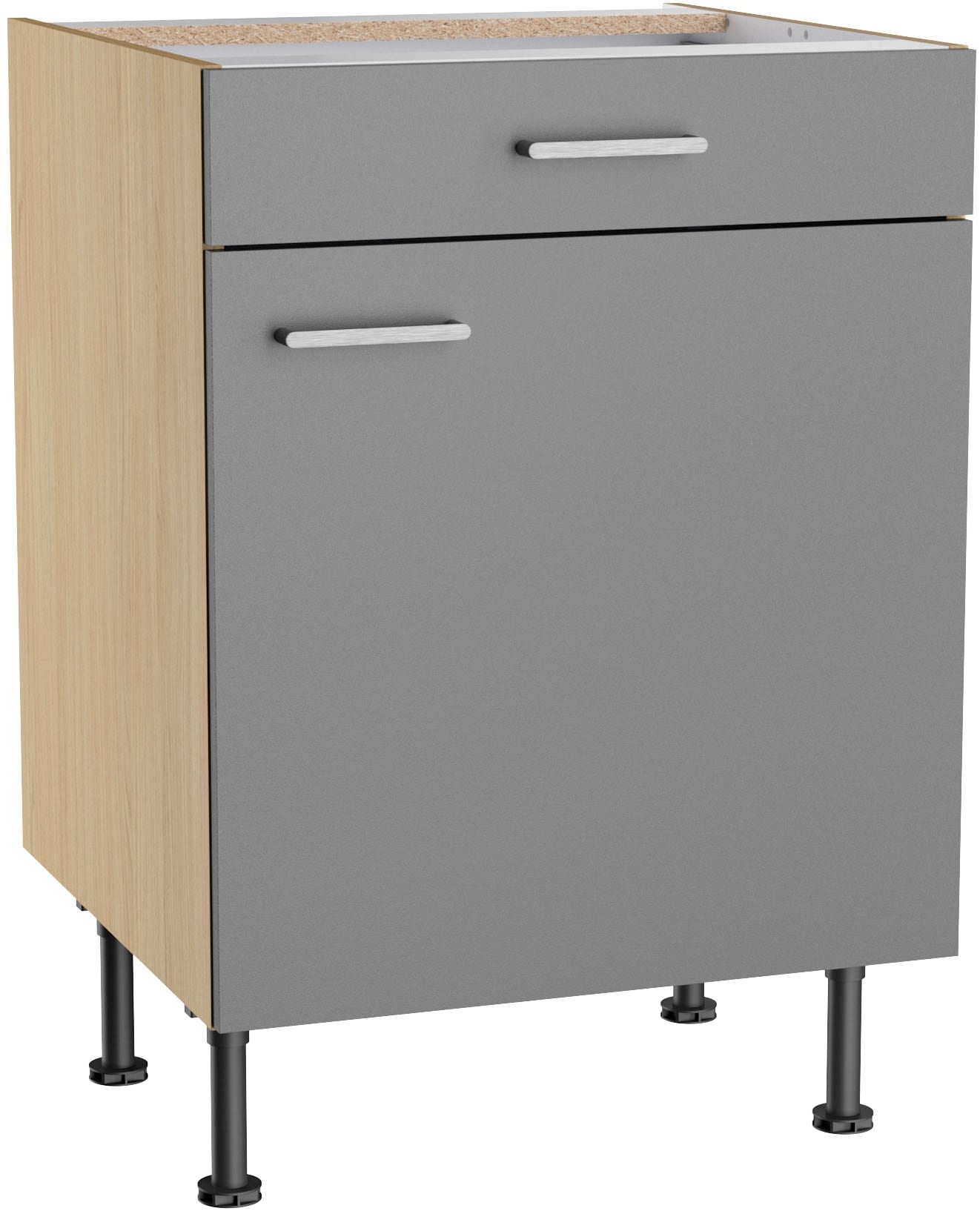 KOCHSTATION Unterschrank "KS-Lucy" Breite 60 cm, höhenverstellbare Füße, Soft-Close