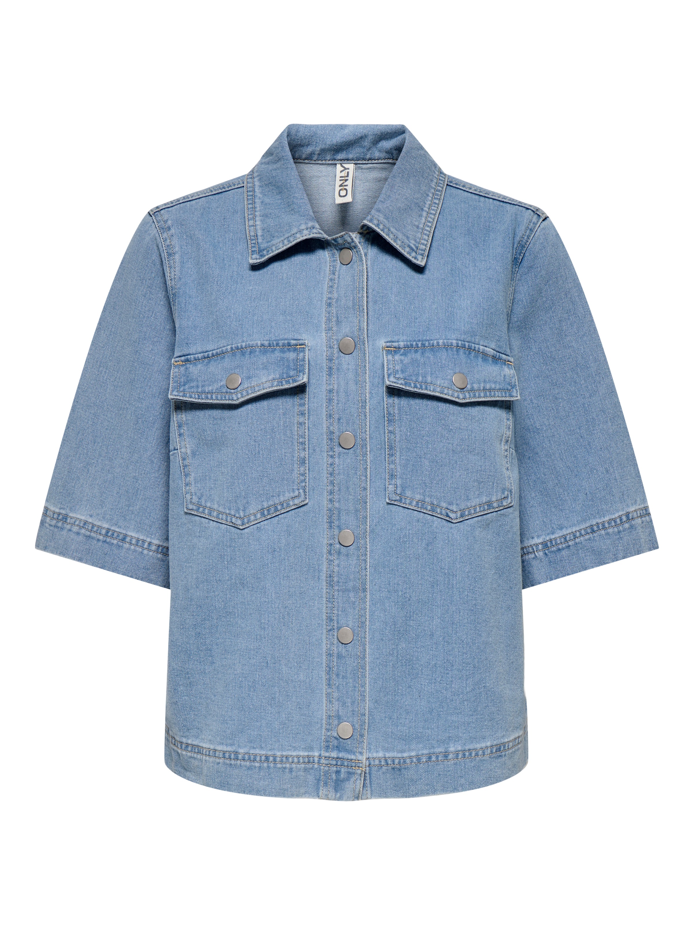 ONLY Jeansbluse »ONLBELLE S/S SHIRT DNM GUA NOOS« mit Halbarm