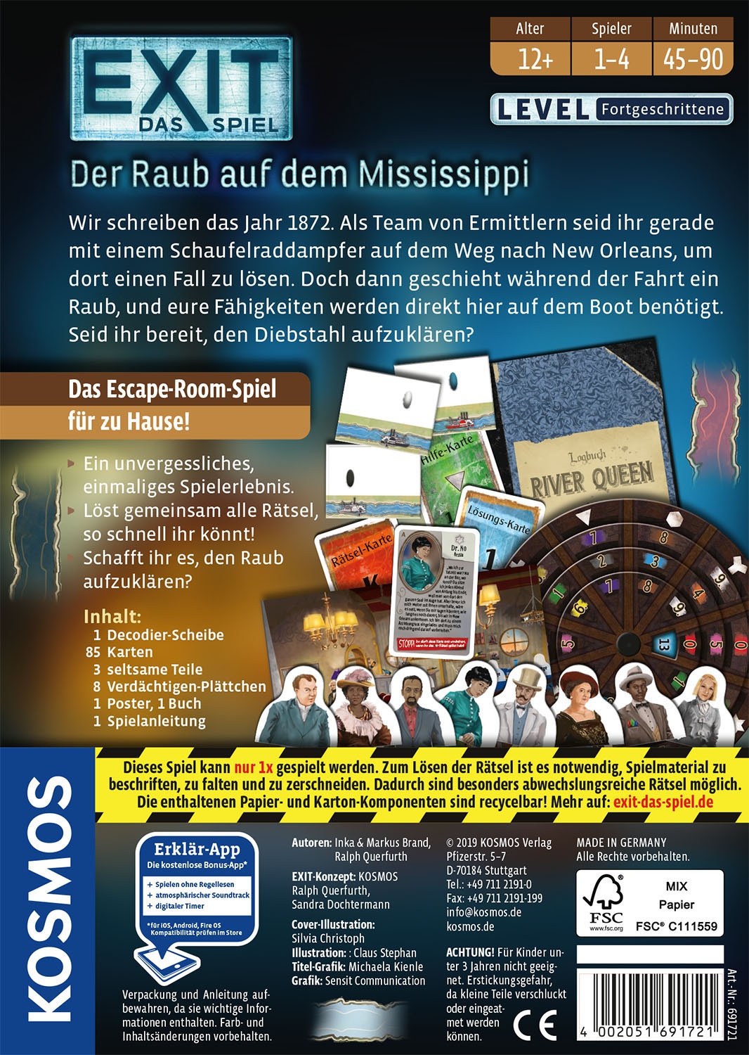 Kosmos Spiel »EXIT, Der Raub auf dem Mississippi«, Made in Germany