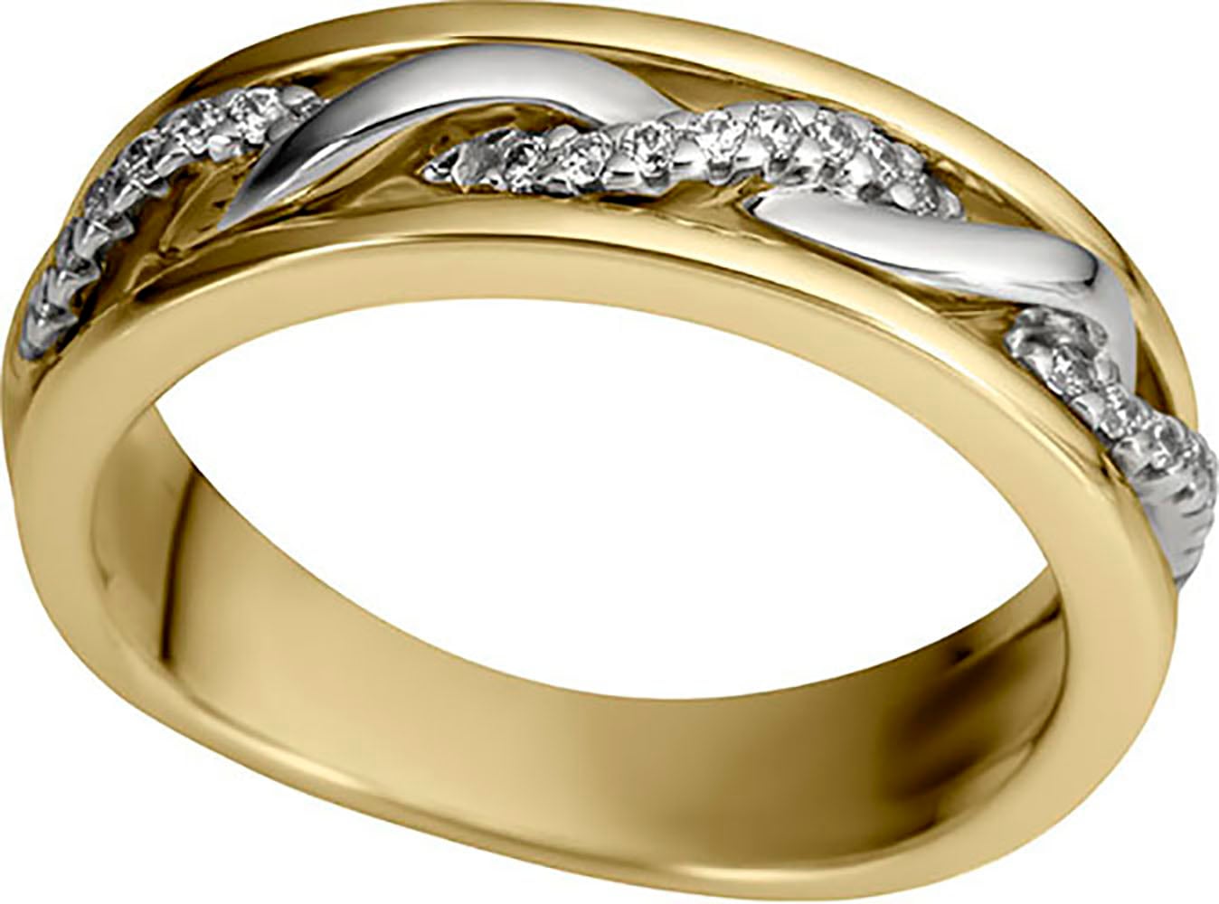 Diamantring »Schmuck Geschenk Gold 333 Damenring Goldring verschlungen Bicolor«, mit...