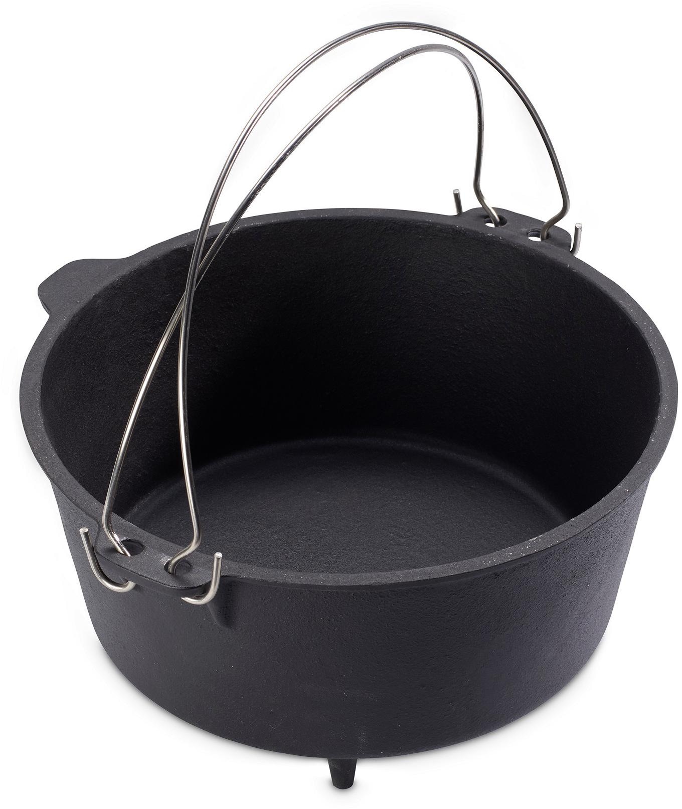 ECHTWERK Schmortopf »Dutch Oven«, Gusseisen, (1 tlg.), Feuertopf, Gusseisen BBQ Kochtopf, bereits eingebrannt, 7,6 Liter