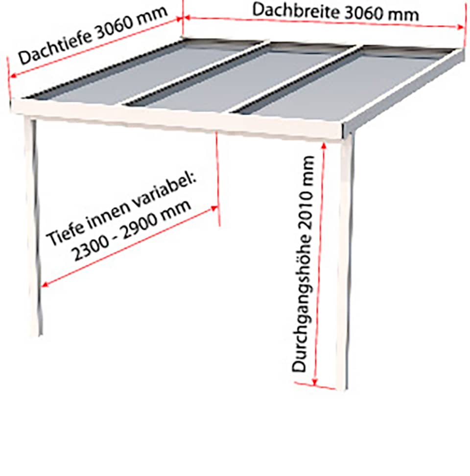 GUTTA Terrassendach »Premium«, BxT: 309x306 cm, Dach Sicherheitsglas klar