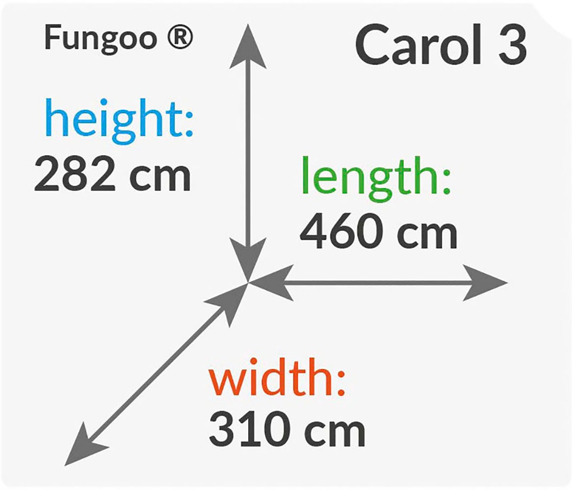 FUNGOO Spielturm »CAROL 3 GREY«, mit Schaukel & Rutsche, Kletterwand, Kletterfalle