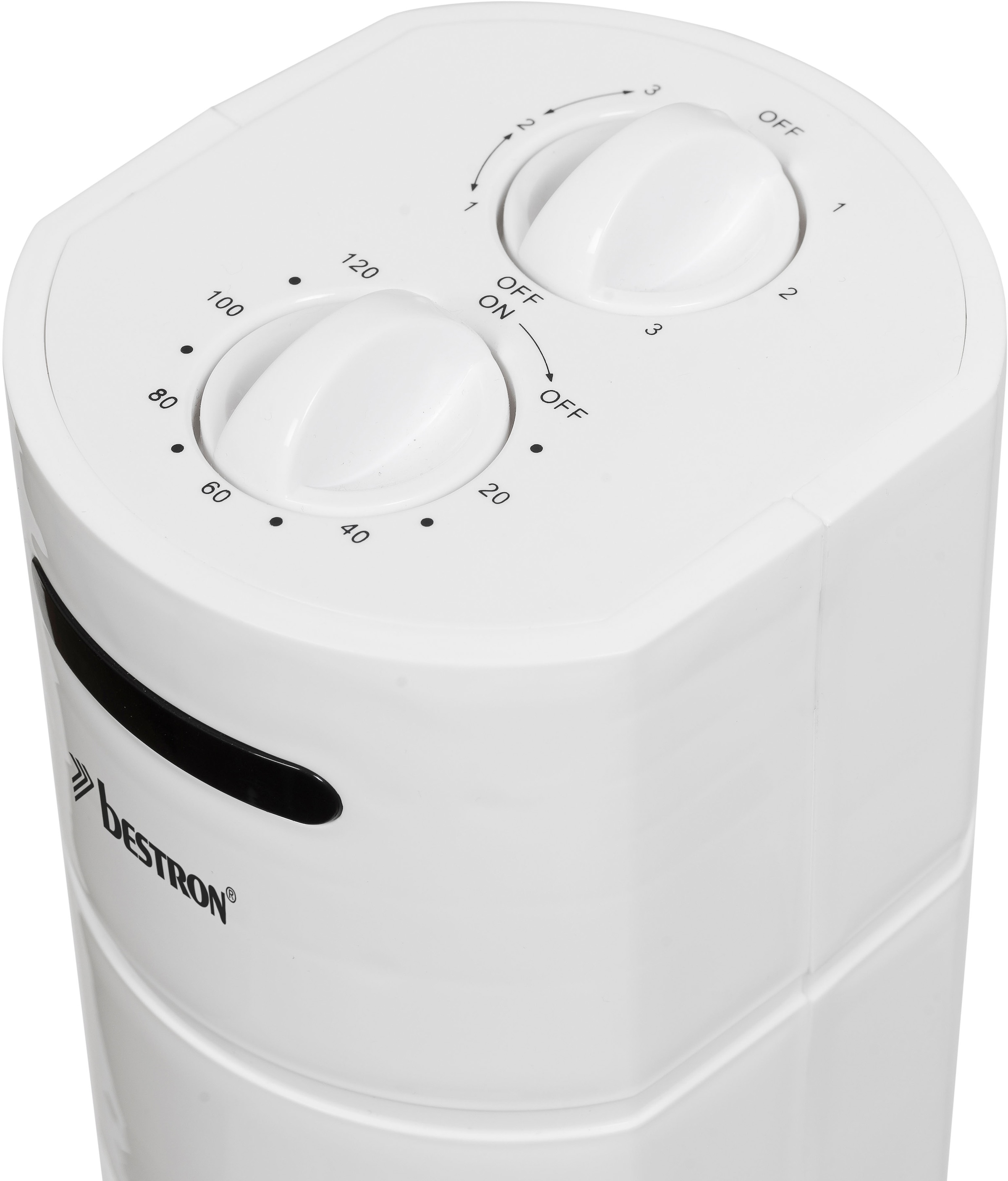 bestron Turmventilator »mit Schwenkfunktion«, Höhe: 75 cm, 50 W, Weiß