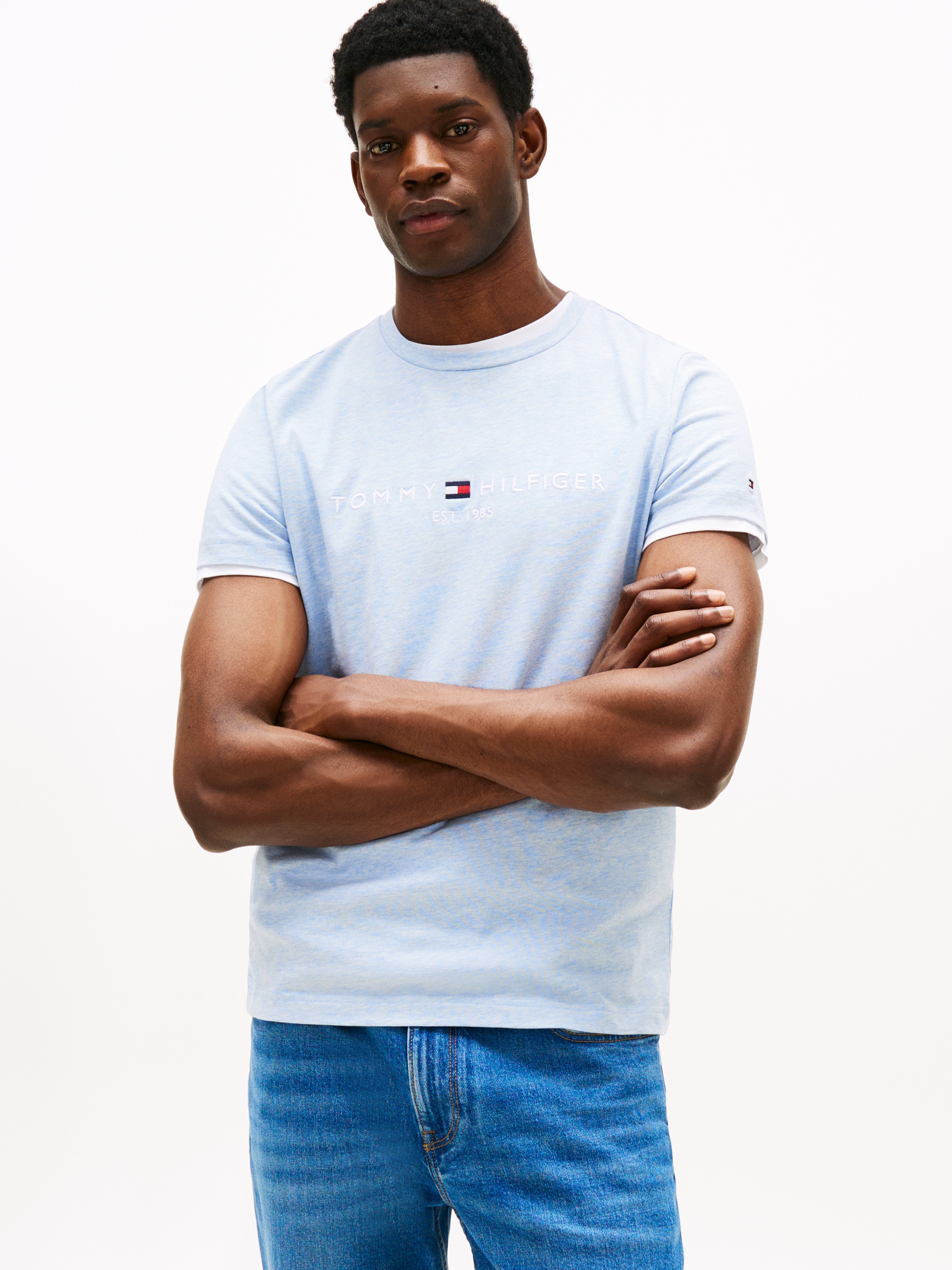 Tommy Hilfiger T-Shirt "TOMMY LOGO" aus reiner Baumwolle günstig online kaufen