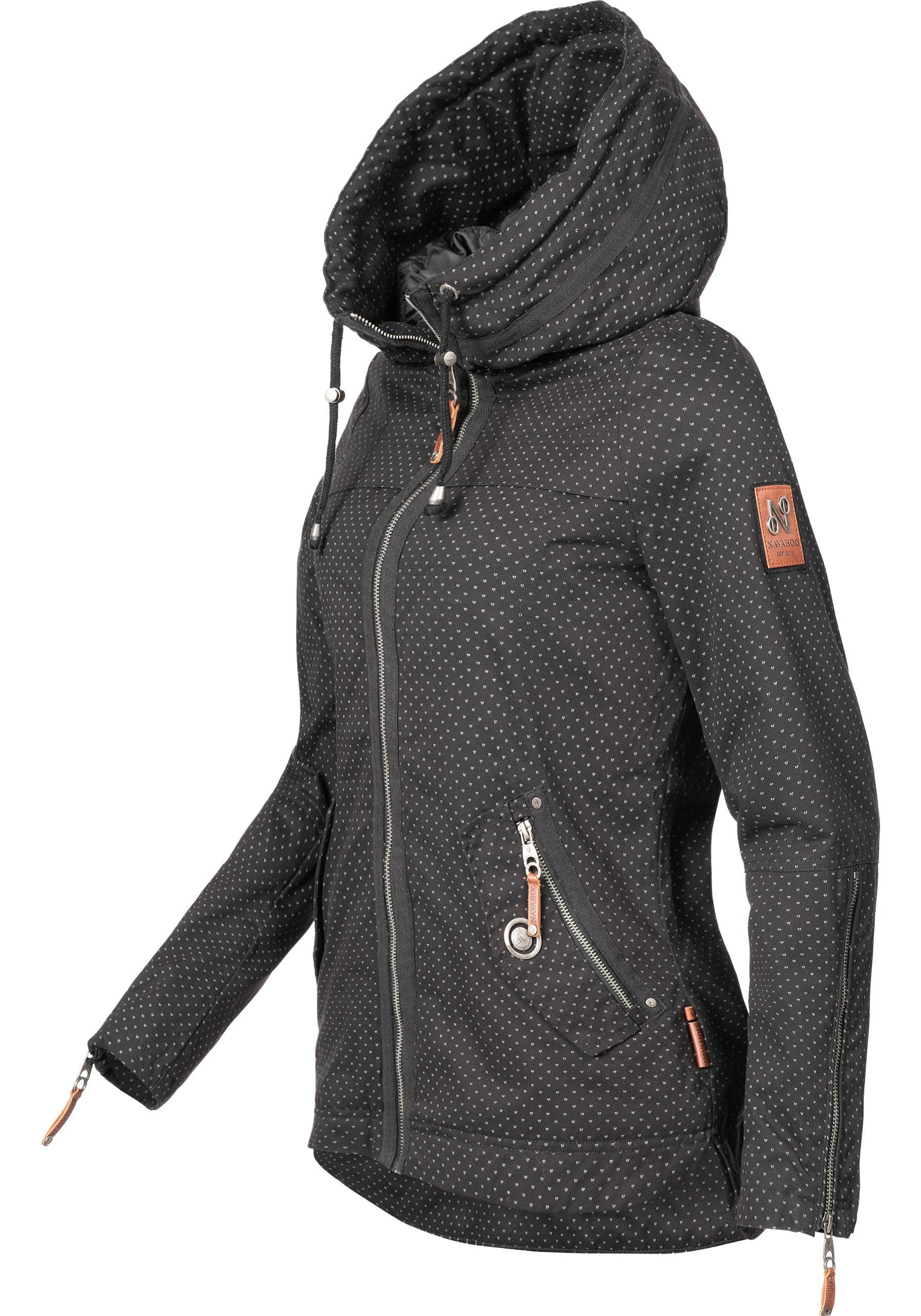 Navahoo Outdoorjacke »Wekoo«, mit Kapuze, moderner Damen Übergangsparka aus Baumwolle mit Kapuze