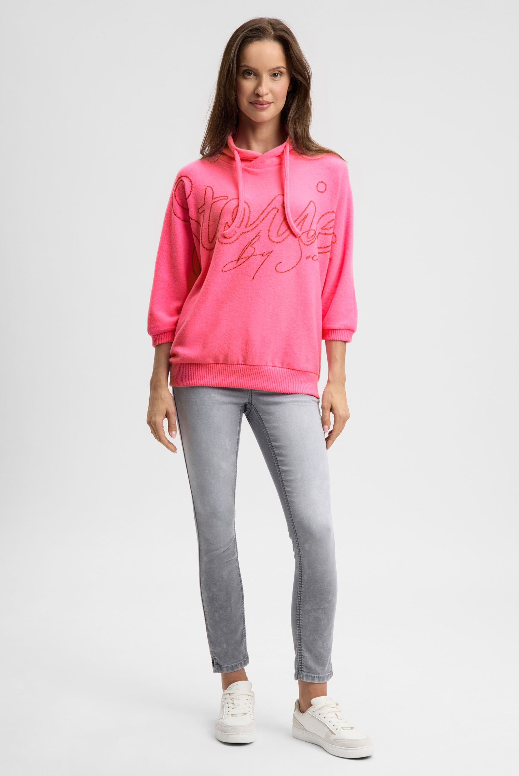 SOCCX Rundhalspullover aus Flauschstrick