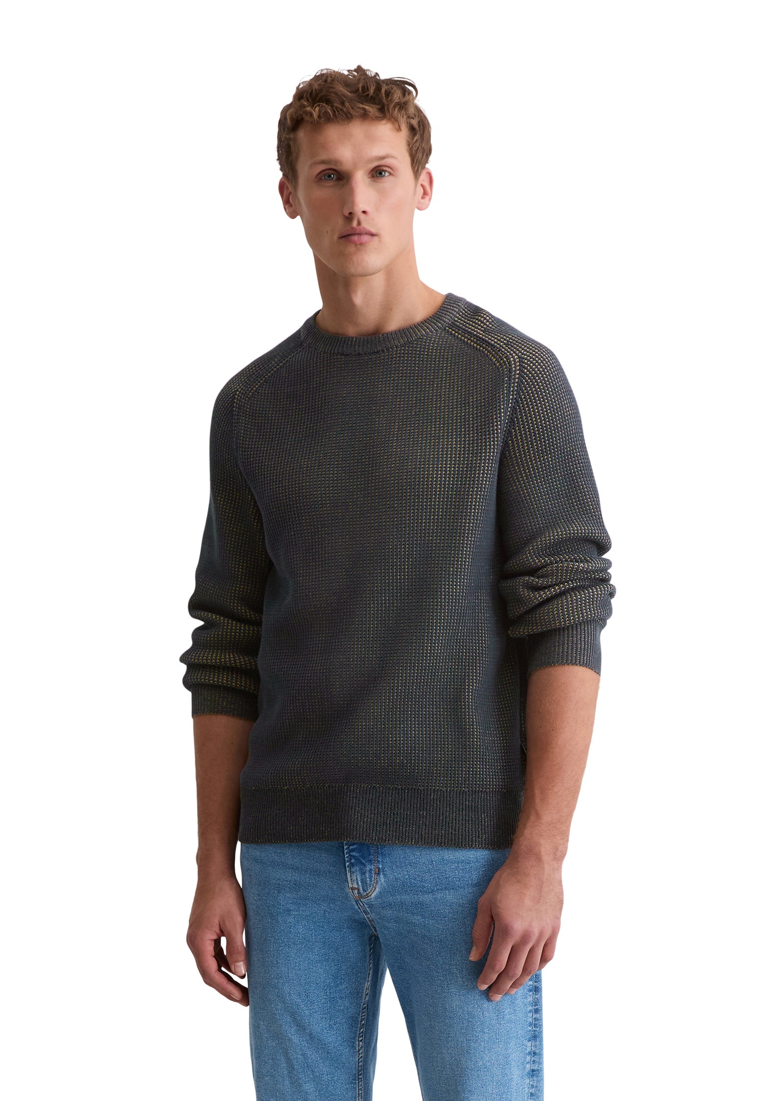 Marc OPolo Rundhalspullover "aus Bio-Baumwolle" günstig online kaufen