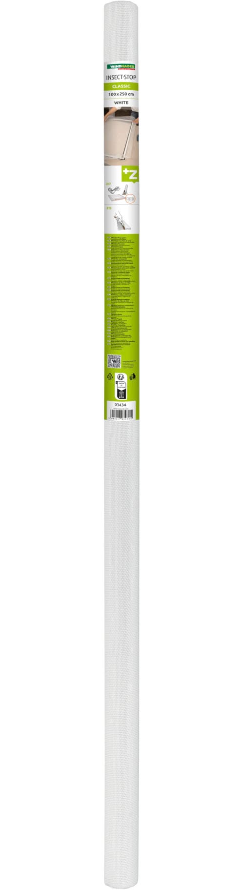 Windhager Fliegengitter-Gewebe "für Fenster, Balkon- und Terrassentüren, Moskitontez ohne Bohren" 1 Stk. tlg. Insektenschutzgitter 100 x 250 cm, erhältlich in anthrazit oder weiß