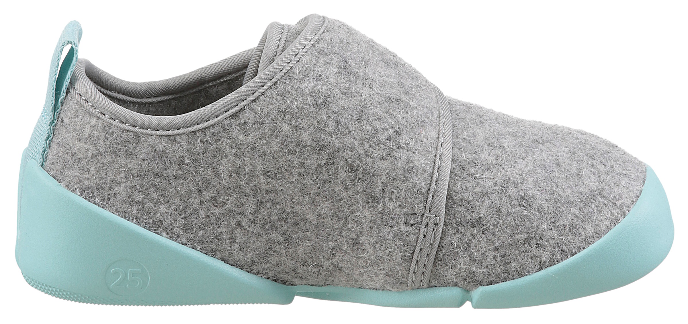 Hausschuh SUPERFIT "VENTI WMS: Weit", Mädchen, Gr. 30, hellgrau, mint, Wolle, meliert, Schuhe Hausschuh, Kindergartenschuh mit Schurwolle, Größenschablone zum Download 3