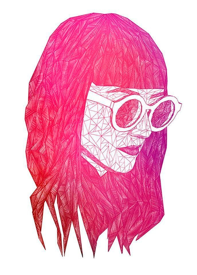 Komar Poster »Grid Pink« Porträts (1 St.) va...