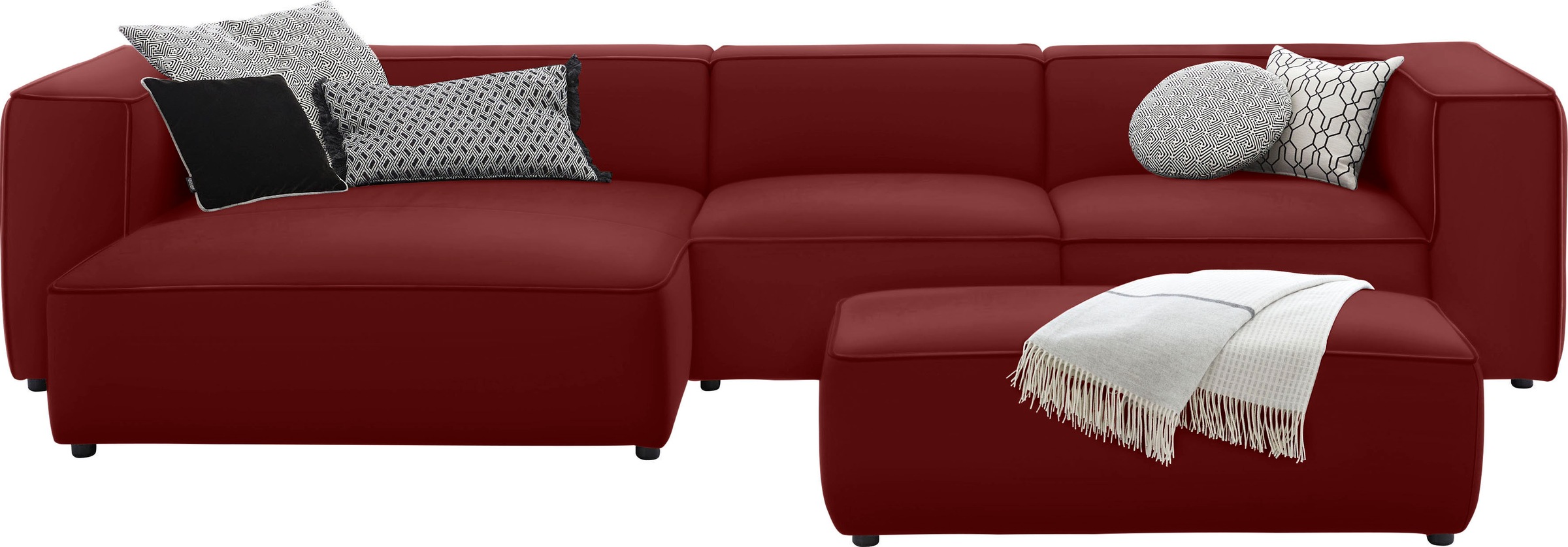 W.SCHILLIG Ecksofa »around-the-block«, mit eleganter Biese, mit Federkern, Breite 341 cm