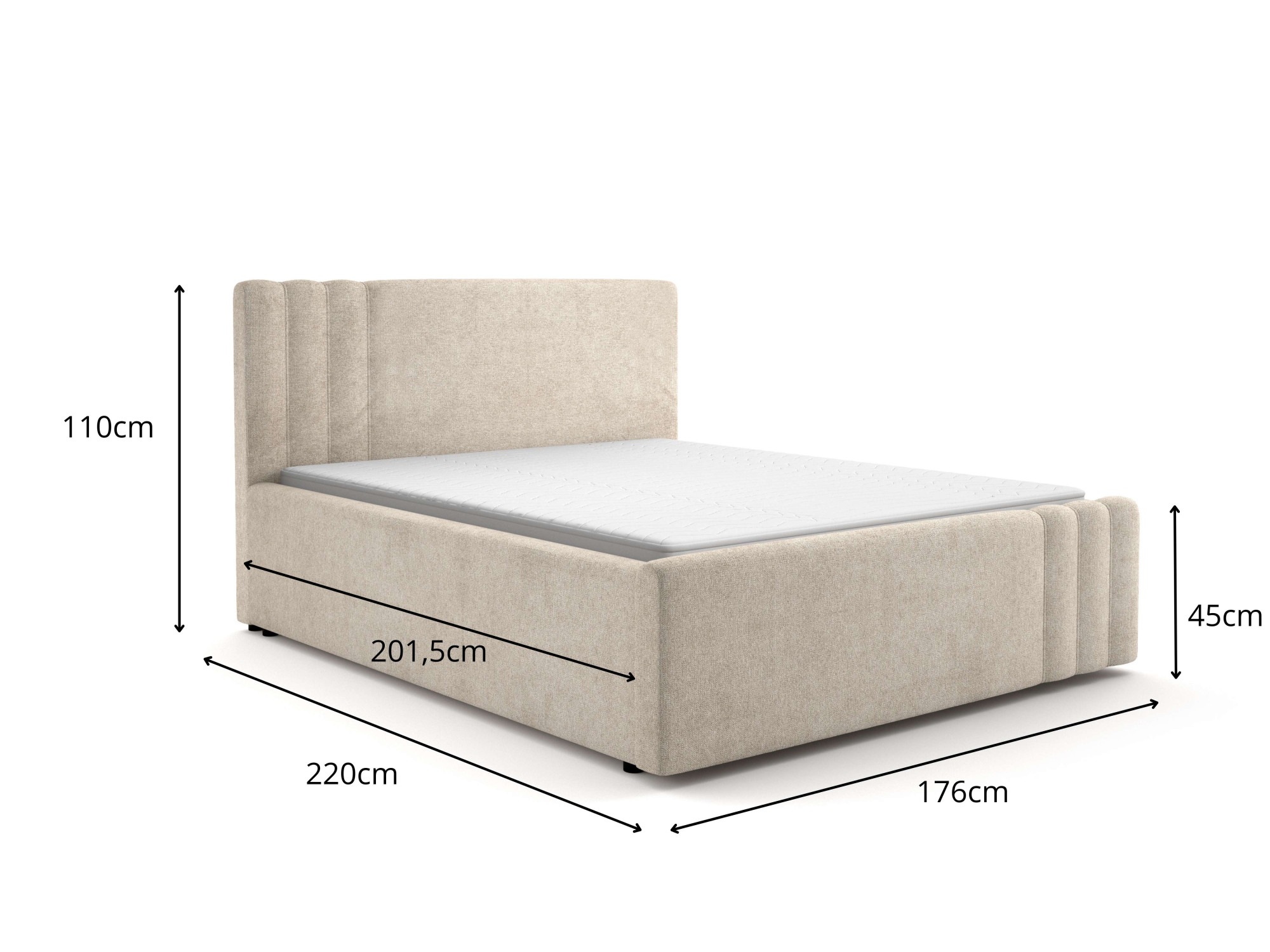 Home affaire Polsterbett »AESSIA in 2 Breiten- 160 und 180 cm, mit/ohne Bettkasten, Chenille« Stauraumbett, gepolstertes Kopfteil, ohne Matratze, modernes Design
