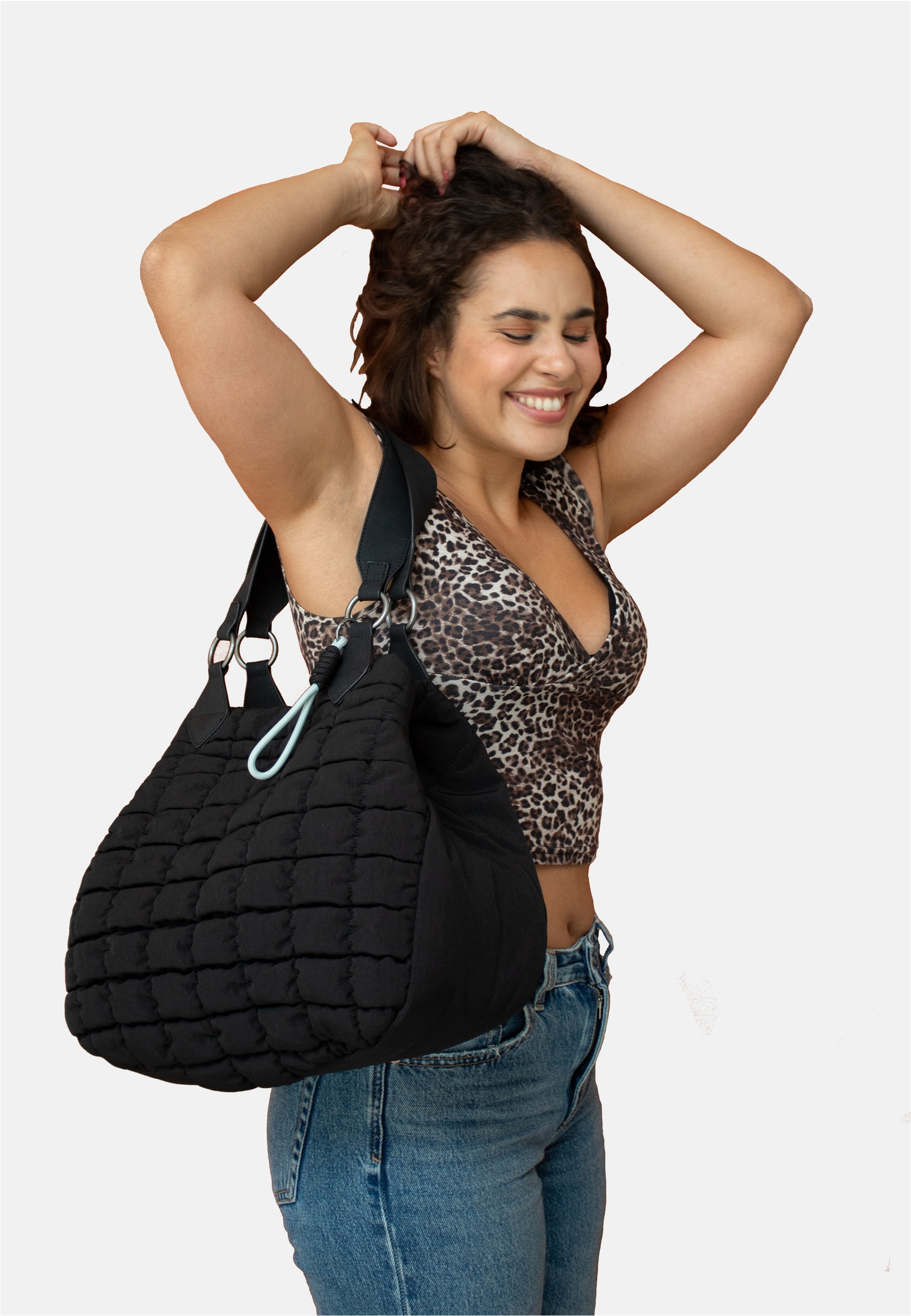 Fritzi aus Preußen Henkeltasche »Black Bubble«, aus mattem 3D-Bubble Nylon-Material