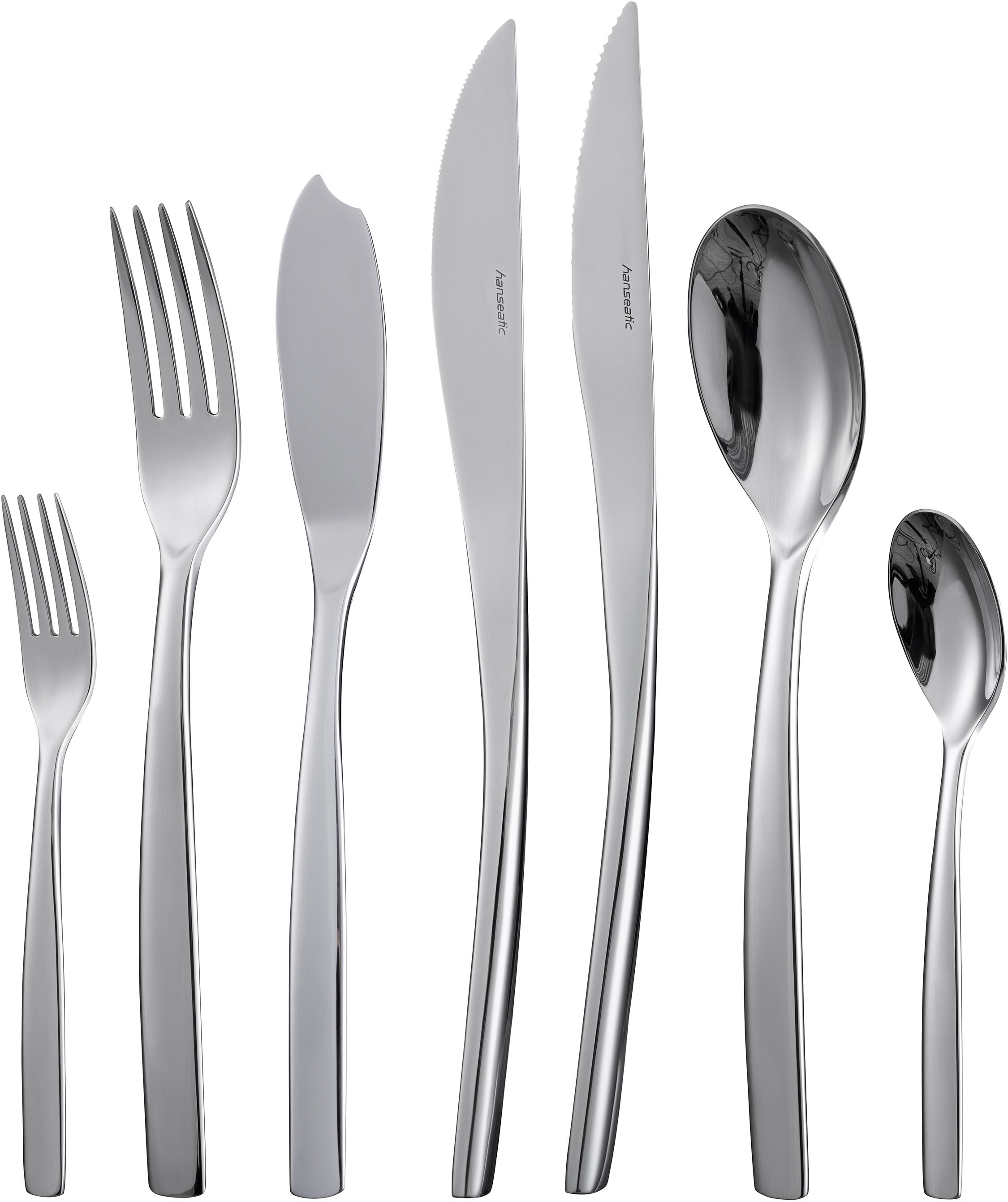 Hanseatic Besteck-Set »EXCLUSIVE«, (Set, 42 tlg.), stehendes Design von Ess- und Steakmessern