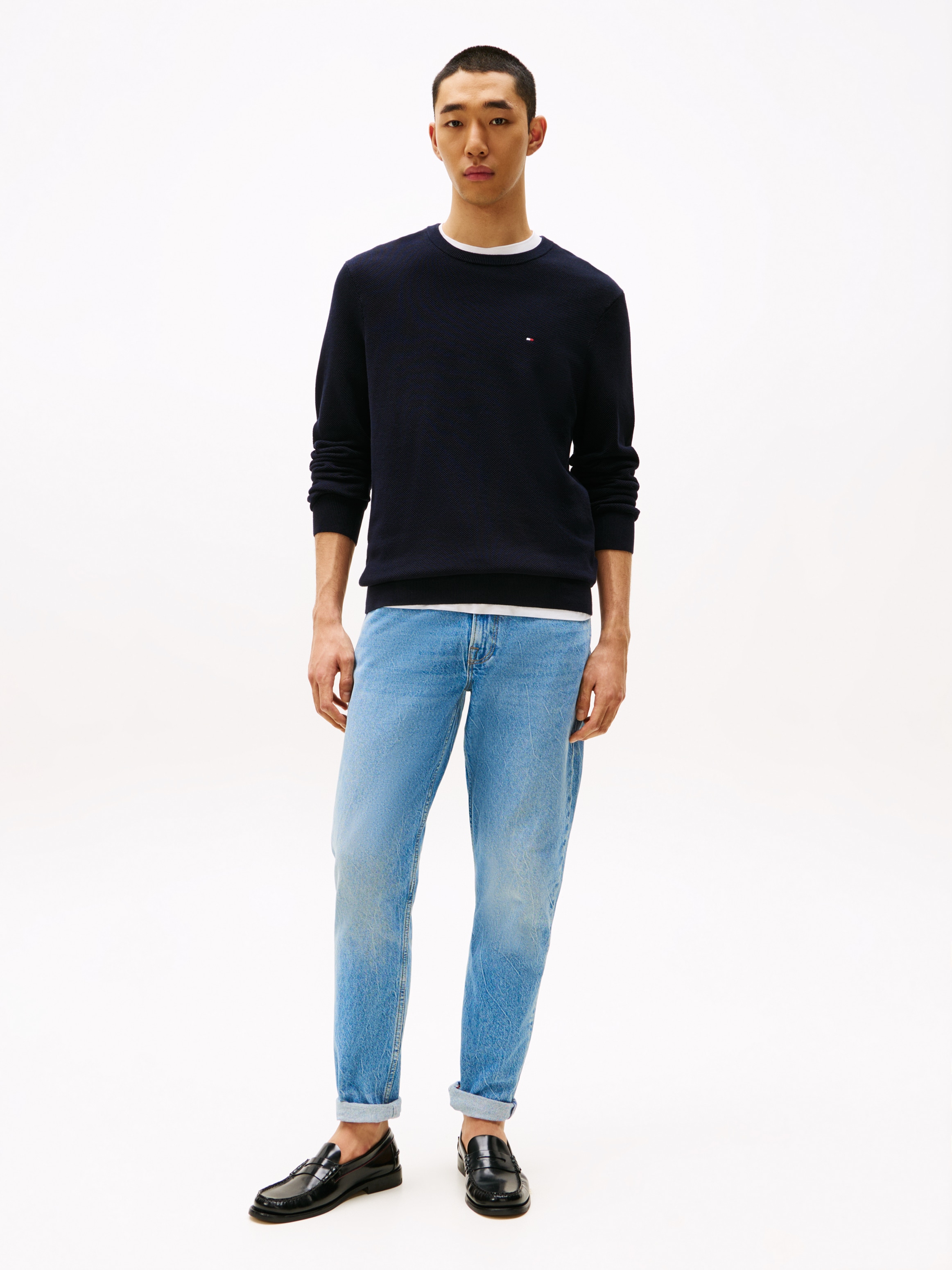 Tommy Hilfiger Rundhalspullover »ESSENTIAL STRUCTURE CREW NECK«, mit feiner Struktur