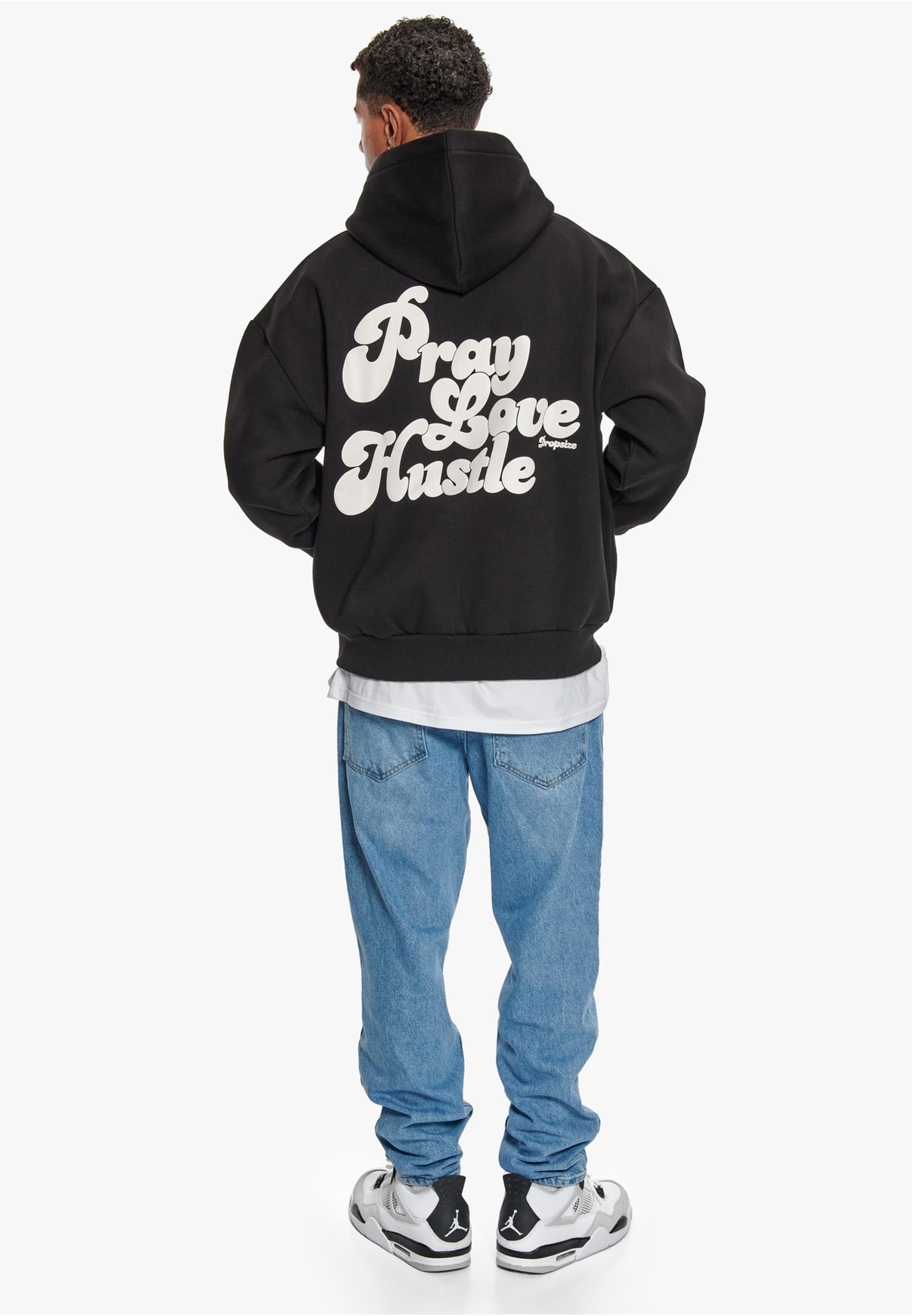 Dropsize Kapuzensweatshirt »Dropsize Herren Dropsize Heavy Oversize Pray Love Hustle Hoodie«, (1 tlg.)