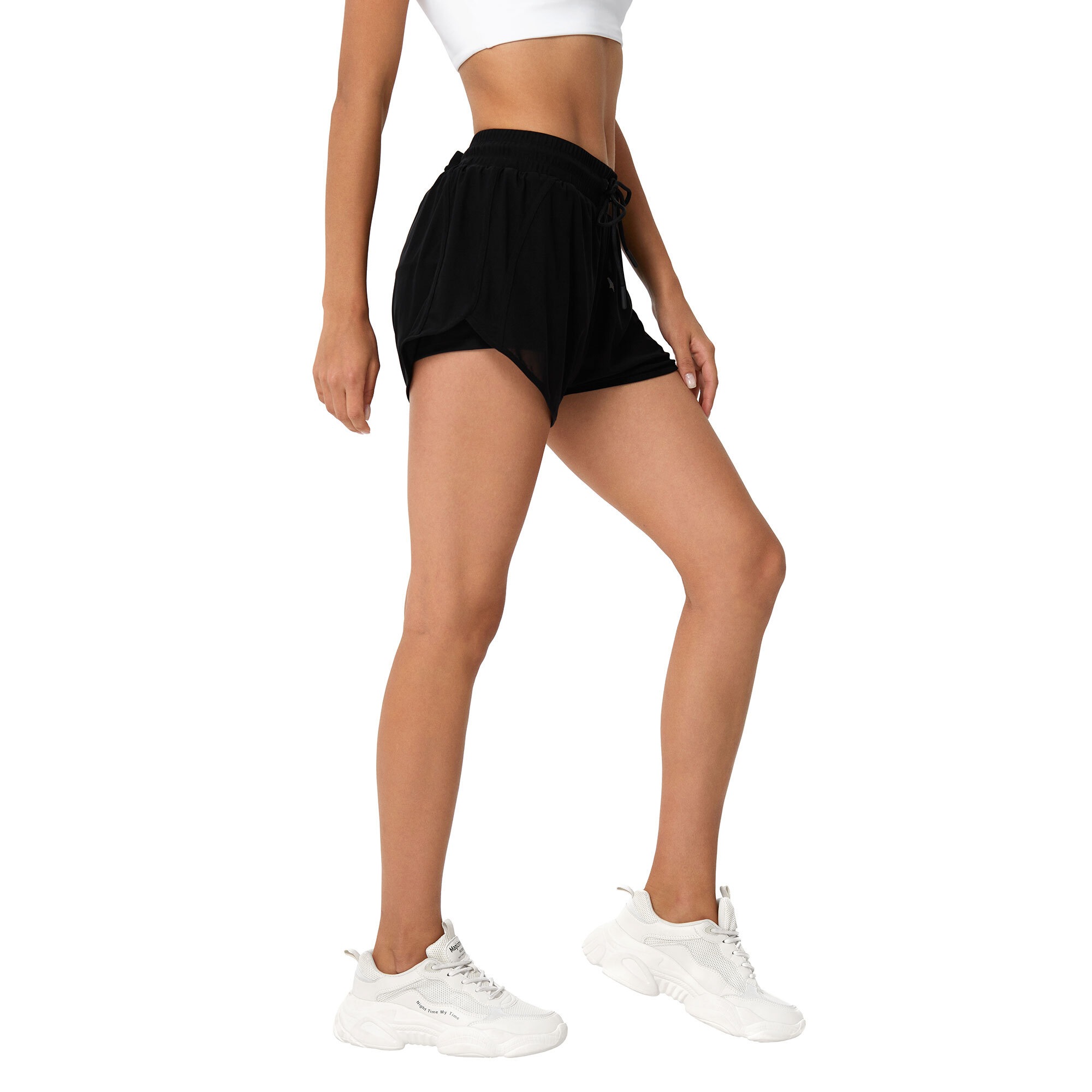 Shorts YEAZ "Shorts SQUAT", Damen, Gr. XXL, US, schwarz, Obermaterial: 80% Nylon NY. 20% Elasthan EL., Hosen Shorts 2