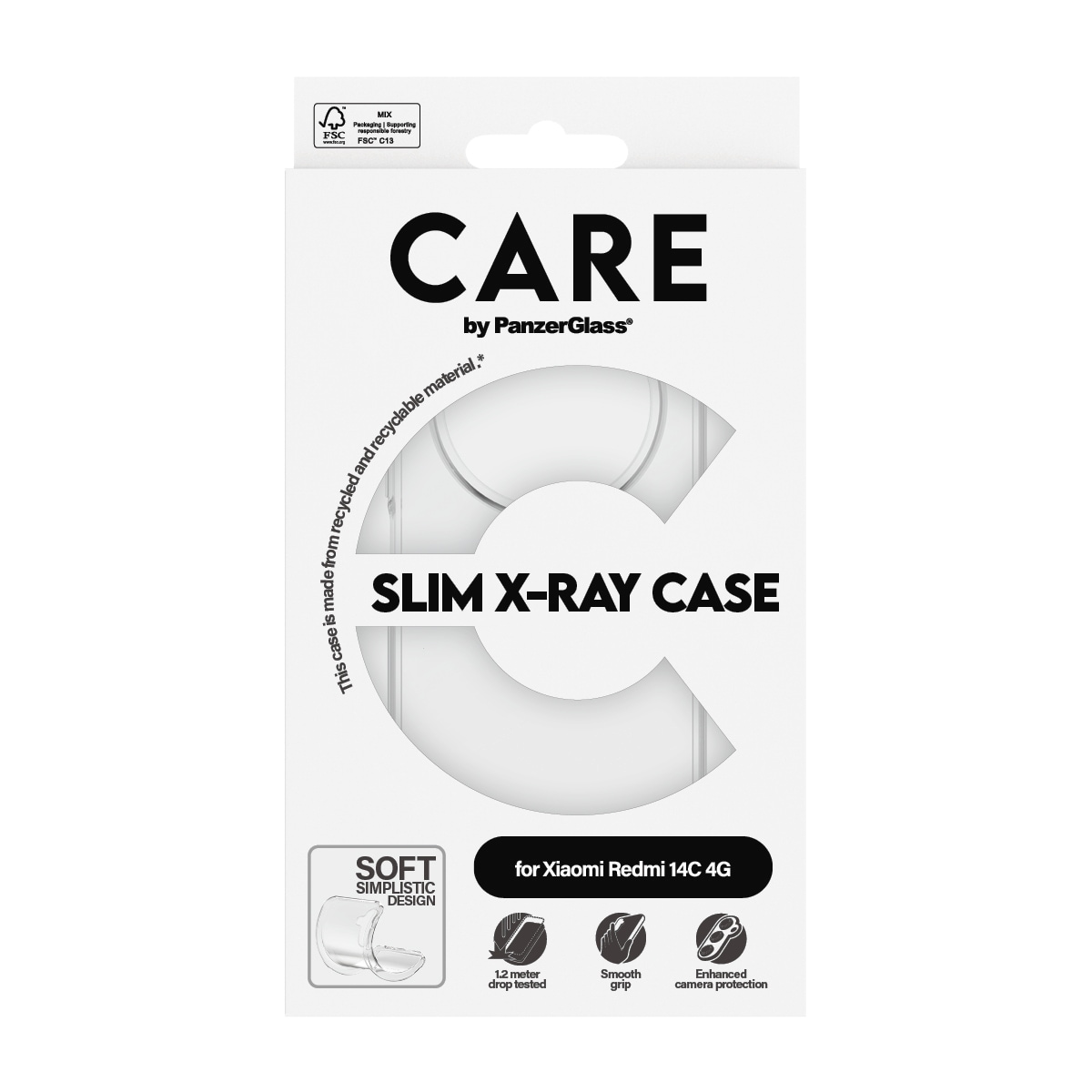 CARE by PanzerGlass Handyhülle »Slim X-Ray Case für Xiaomi Redmi 14C«, Backcover, Schutzhülle, Handyschutzhülle, Case, Schutzcase, stoßfest