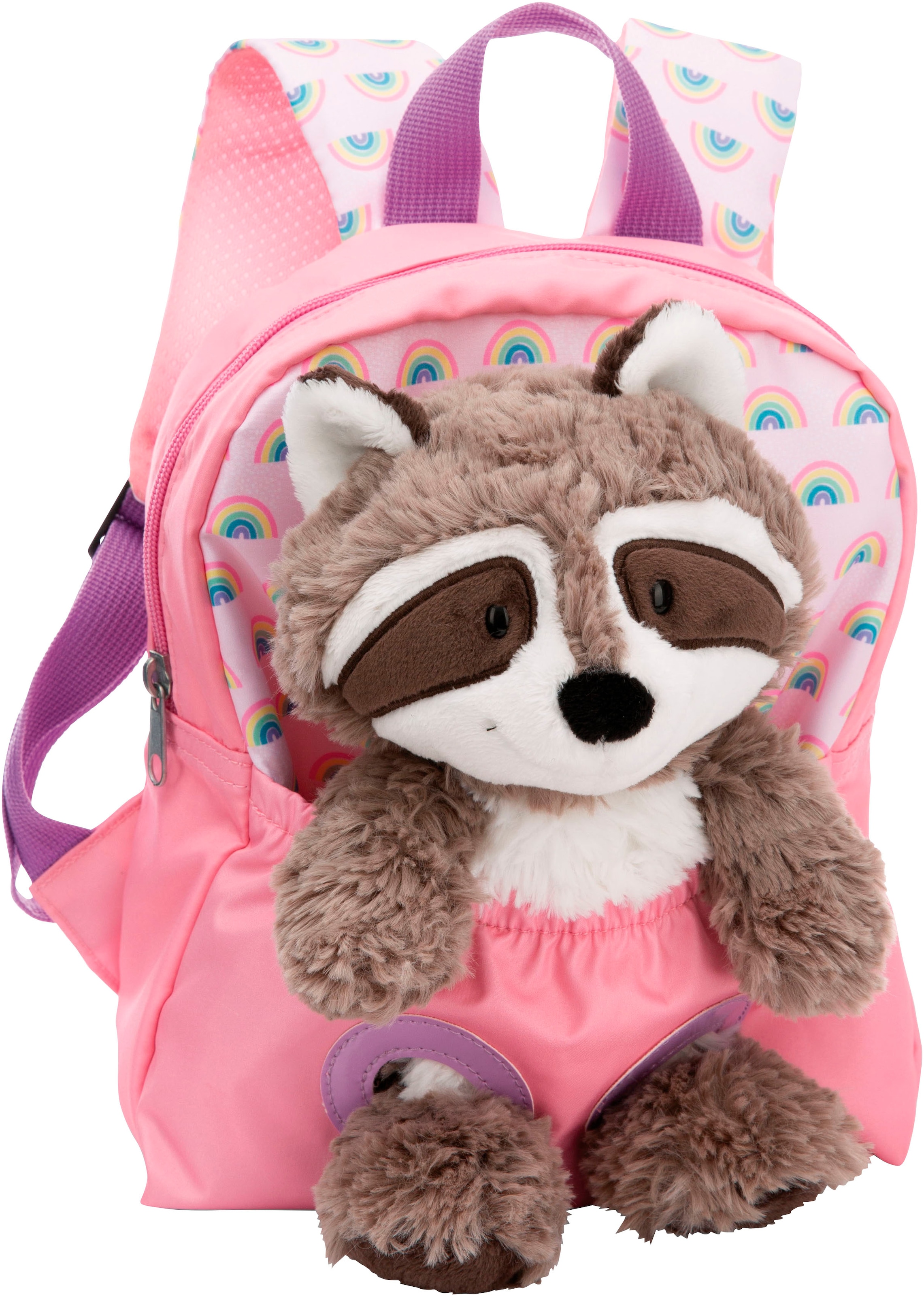 Nici Kinderrucksack "Travel Friends, Rucksack mit Plüsch Waschbär, 25 cm"