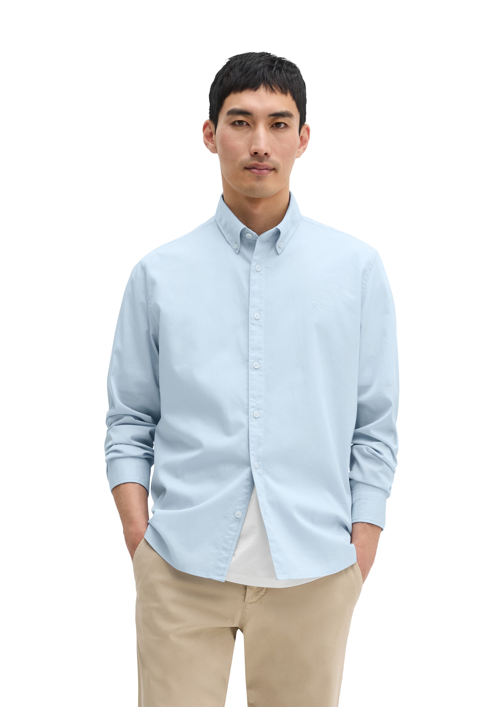 Marc OPolo Langarmhemd "aus Bio-Baumwolle" günstig online kaufen