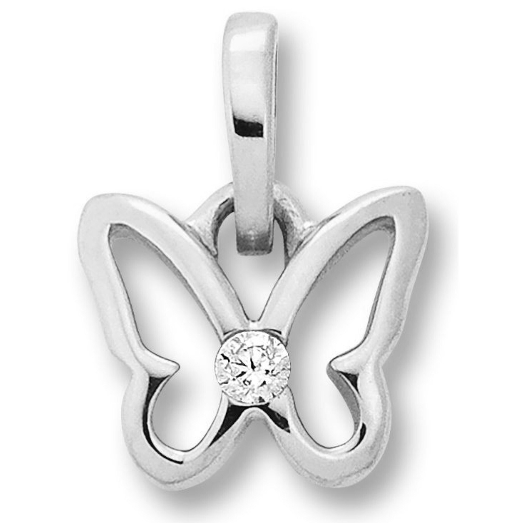 Kettenanhänger ONE ELEMENT "Zirkonia Schmetterling Anhänger aus 925 Silber", silber, Schmuckanhänger, Mädchen, Silber 925 (Sterlingsilber), Kettenanhänger, Ausdruck von Individualität – dezent, bedeutungsvoll, nah am Herzen