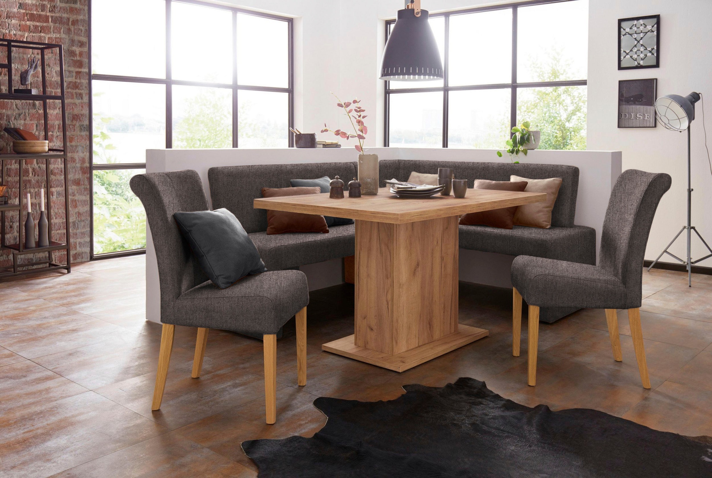 Home affaire 4-Fußstuhl "Barcelona" (Set) 2 Stk. Struktur fein Stuhlbeine a günstig online kaufen