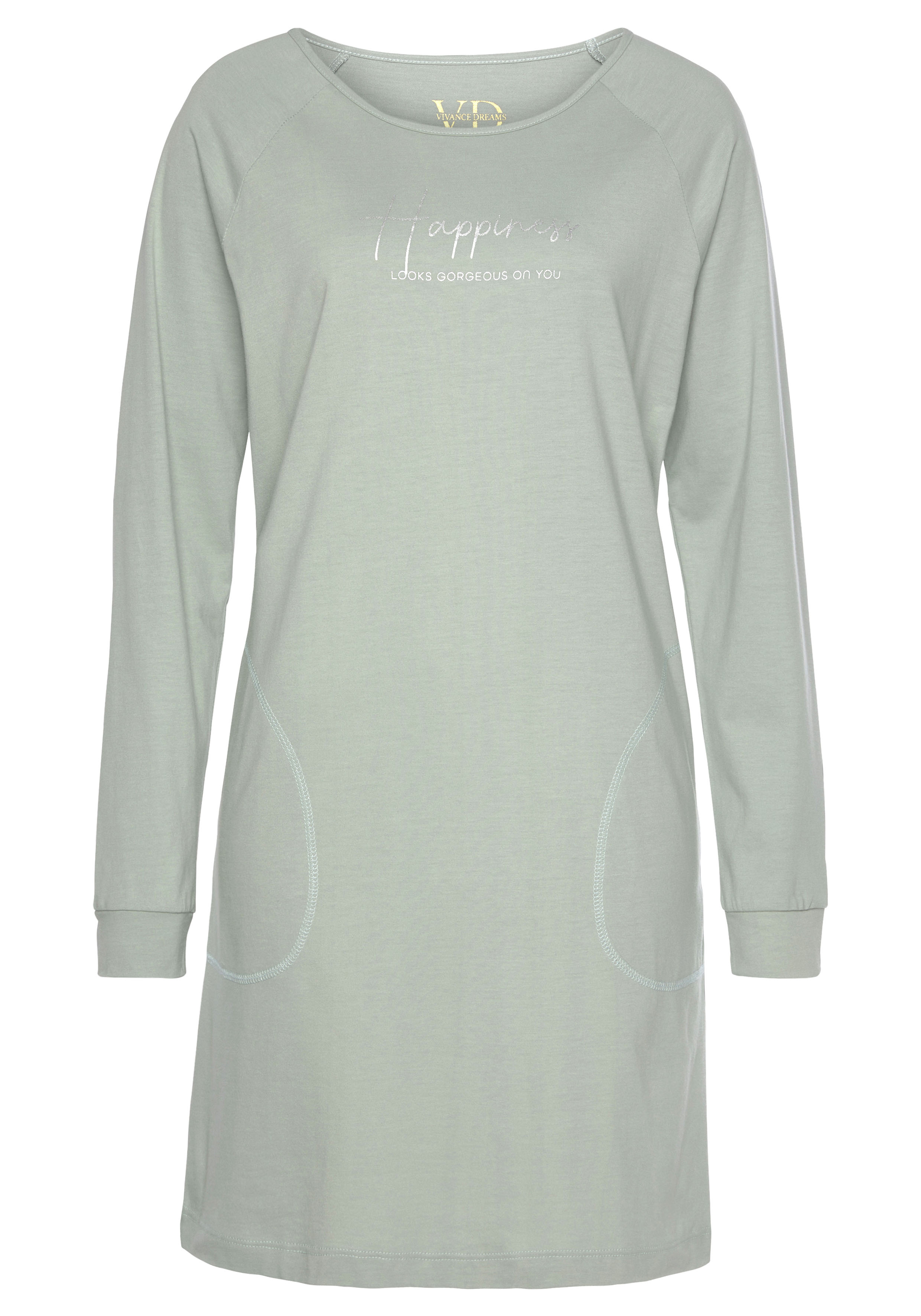 Vivance Dreams by Lascana Nachthemd Seitennahttaschen mit Seitennahttaschen