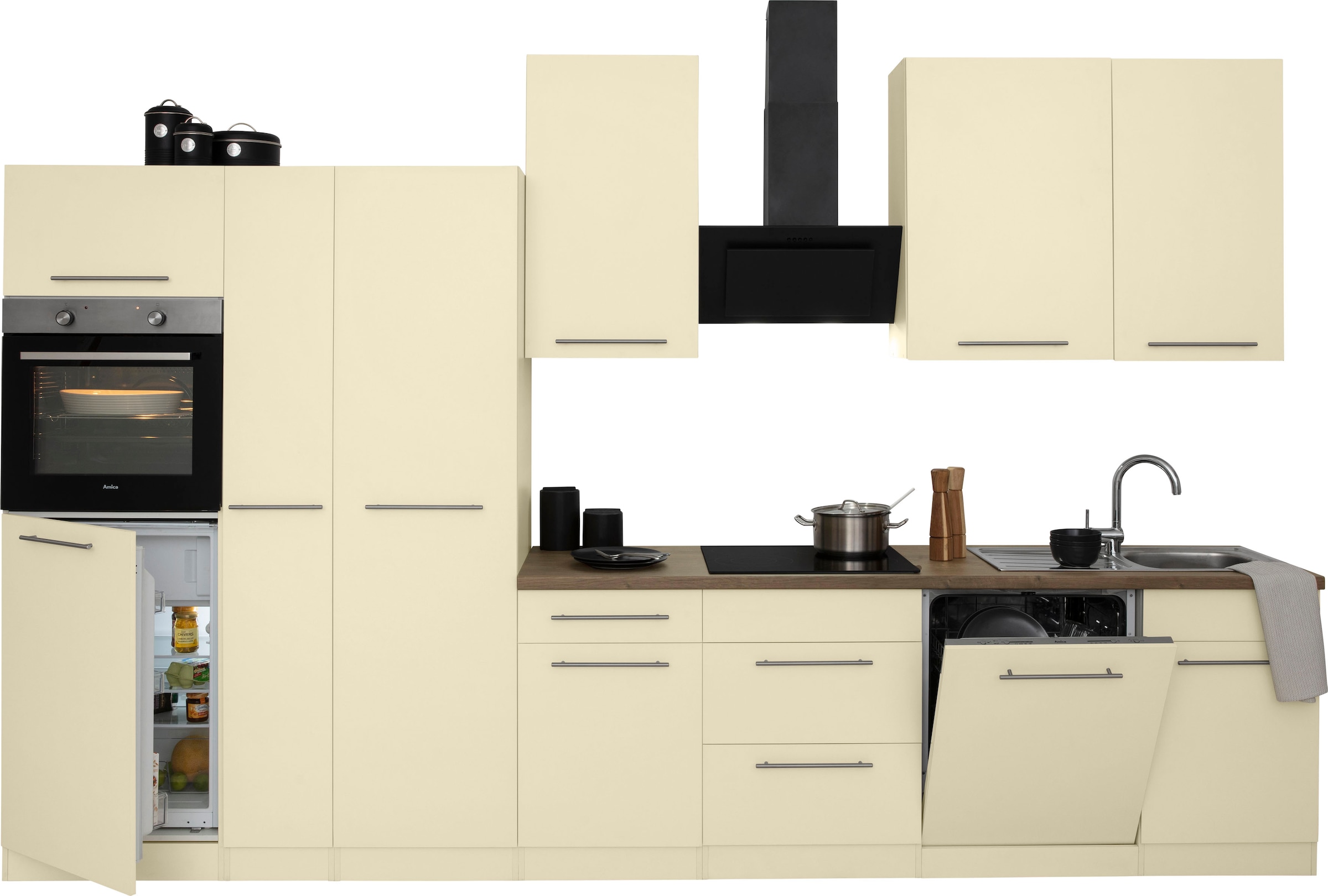 wiho Küchen Küchenzeile »Unna«, mit E-Geräten, Breite 360 cm
