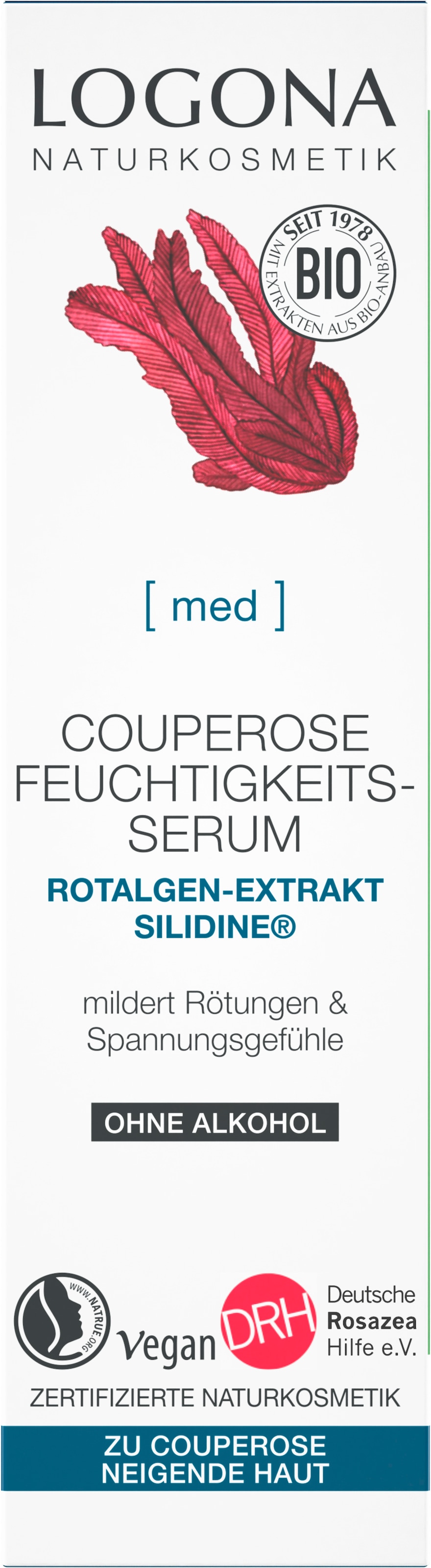 LOGONA Gesichtsserum »med Couperose Feuchtigkeits-Serum Tag & Nacht, 30 ml« Gesichtsserum, für anspruchsvolle Haut und alle Hauttypen, vegan