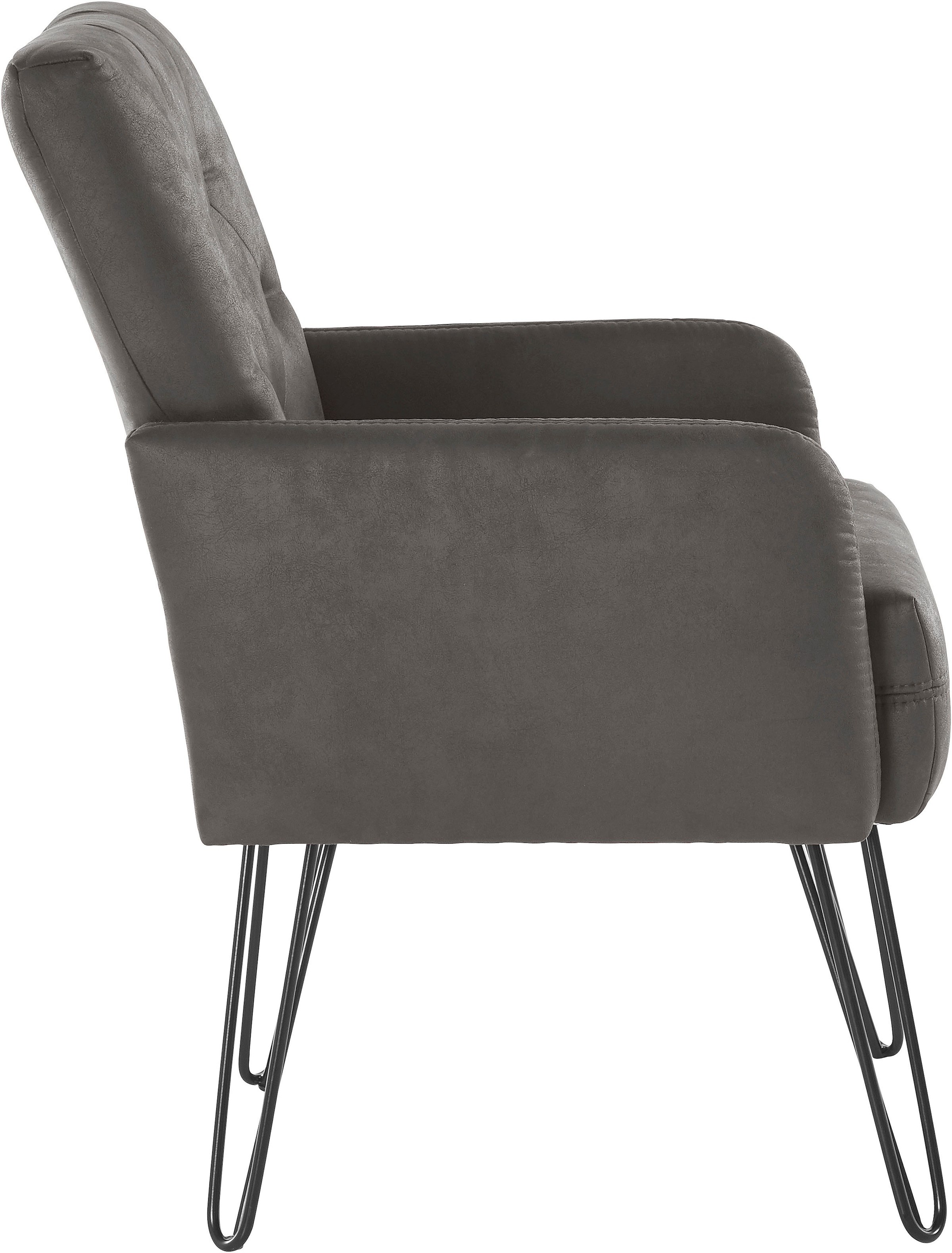 exxpo - sofa fashion Sessel »Doppio, Loungesessel mit Designuntergestell, bequem und elegant«, aufwendige Rückenverarbeitung, Breite 61 cm